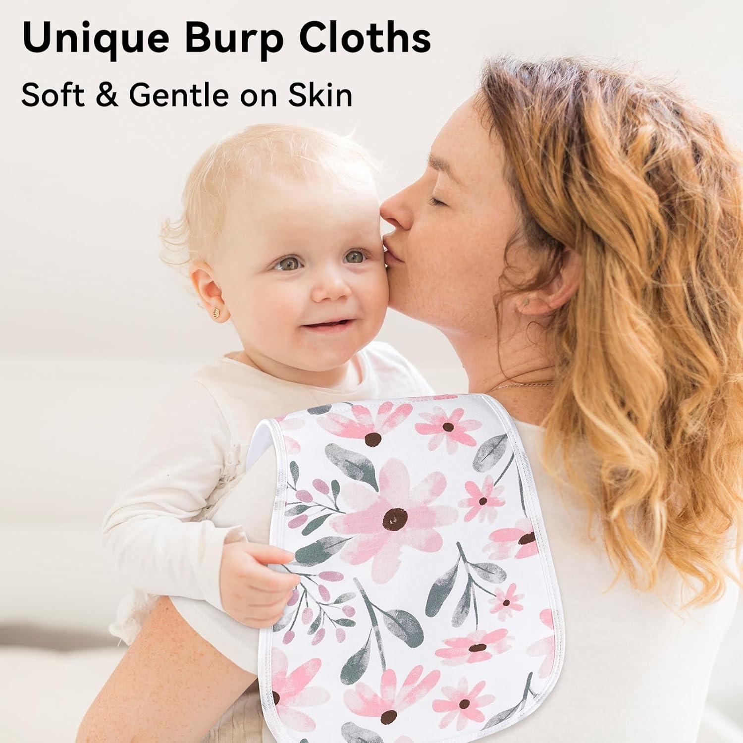 Toallas de Eructo para Bebés Yoofoss 100% Algodón Orgánico 5 Pzas