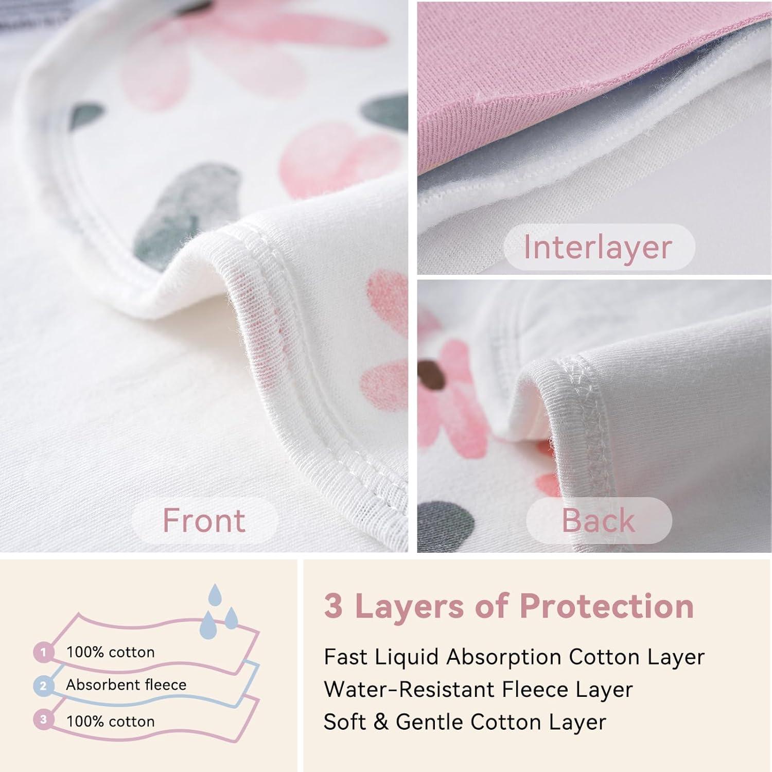 Toallas de Eructo para Bebés Yoofoss 100% Algodón Orgánico 5 Pzas