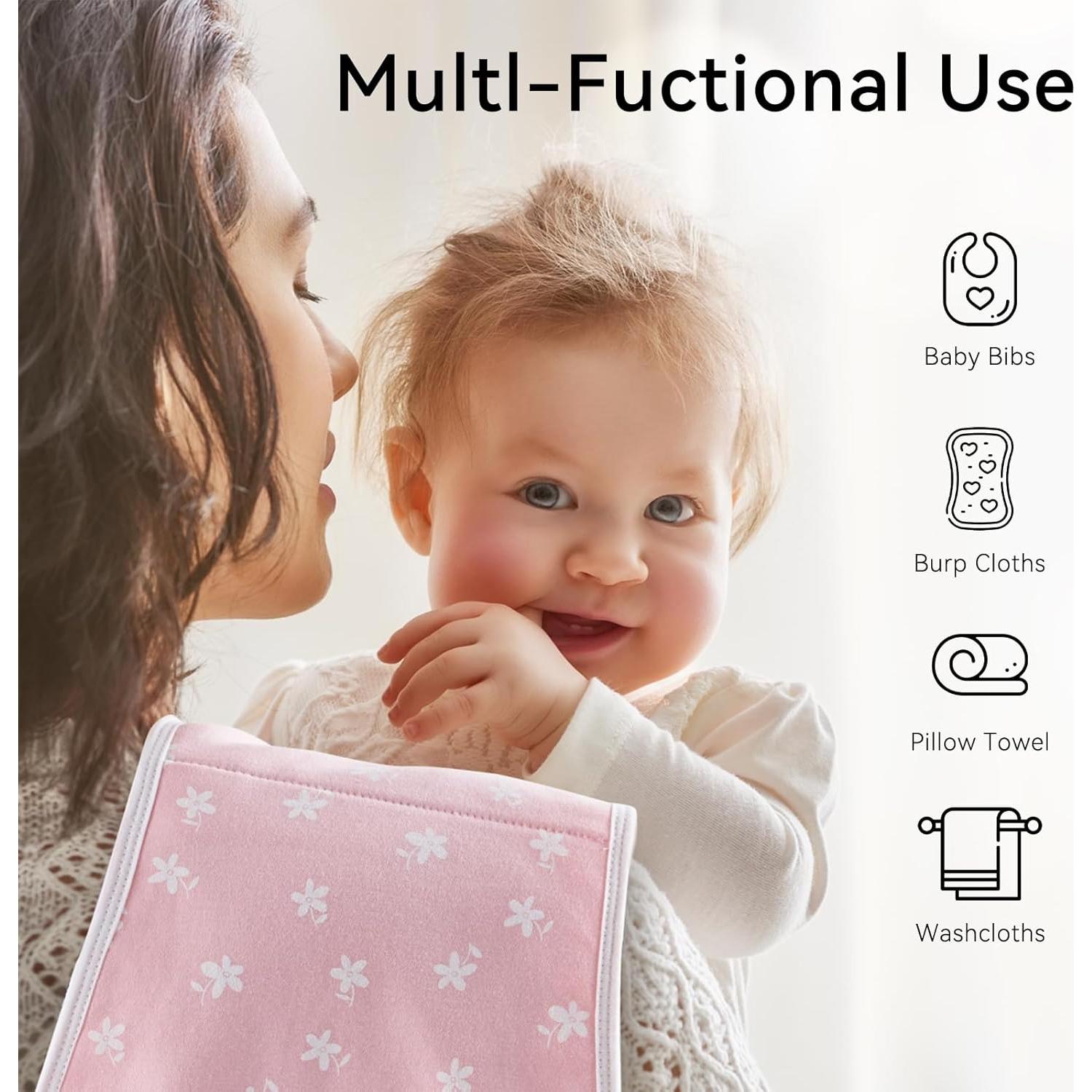 Toallas de Eructo para Bebés Yoofoss 100% Algodón Orgánico 5 Pzas