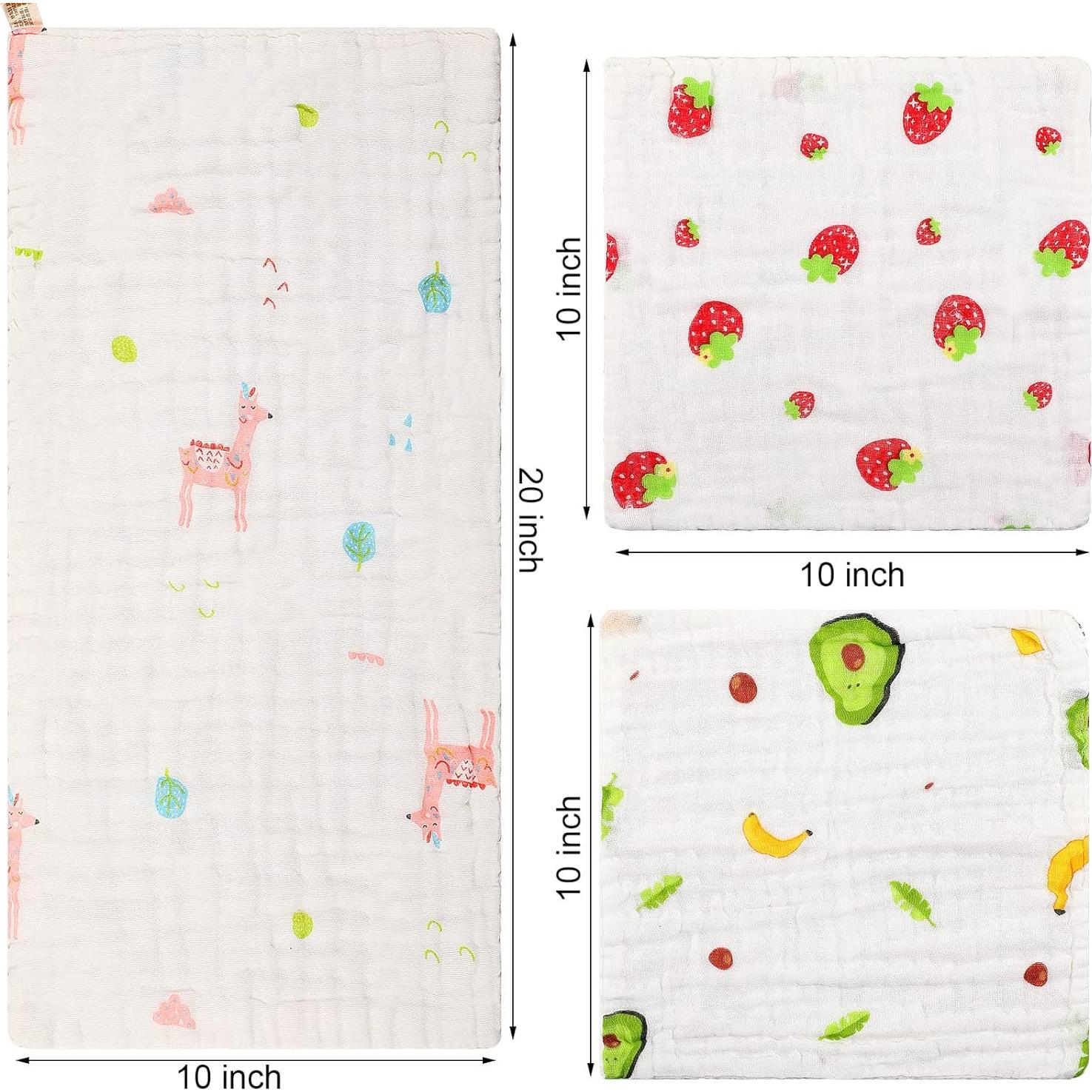 Paquete de 20 Paños de Muselina Kenning para Bebés 25.4x50.8 cm