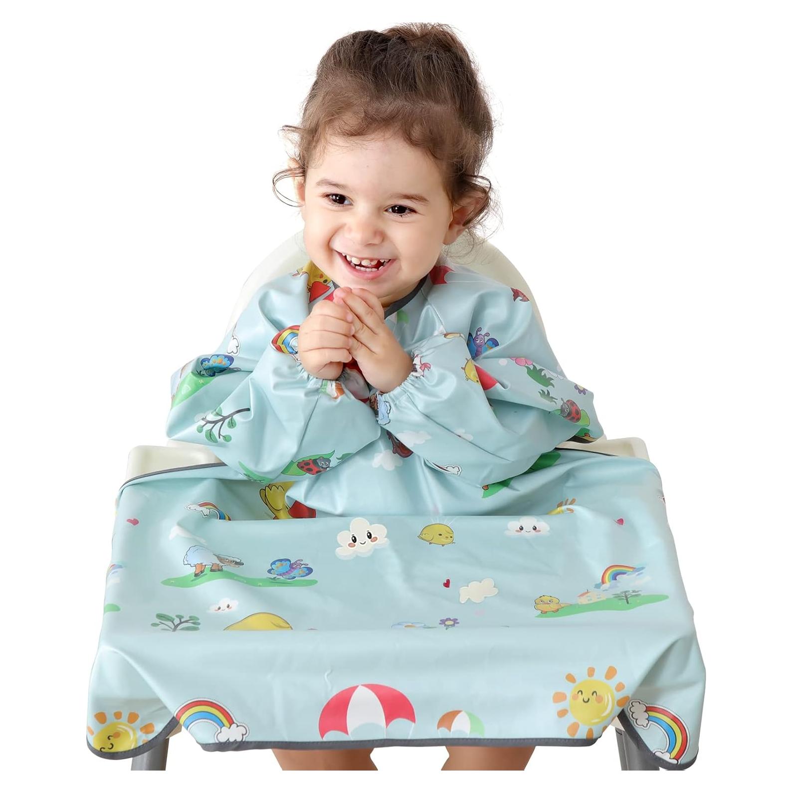 Bib de destete PewinGo gris impermeable para silla alta