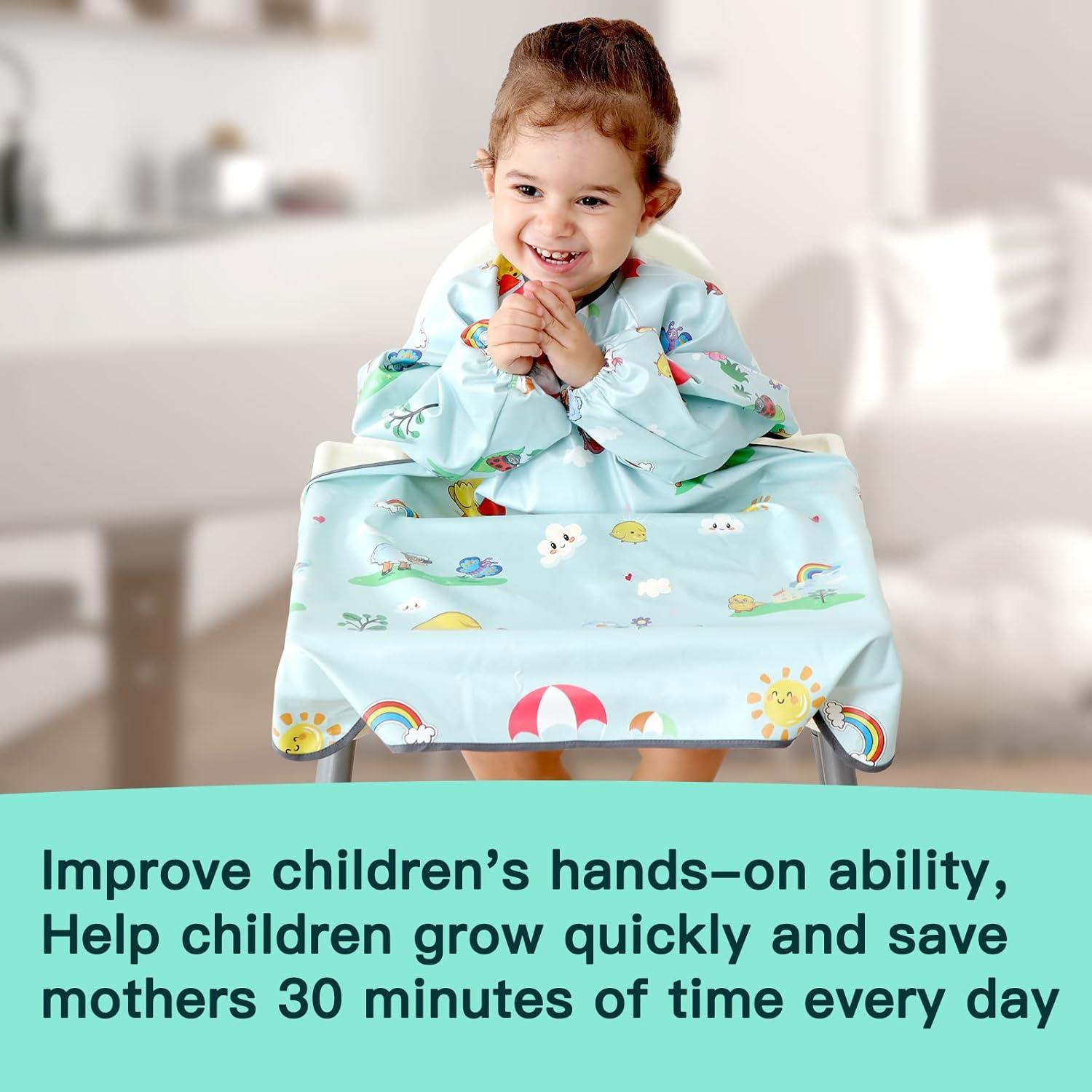 Bib de destete PewinGo gris impermeable para silla alta