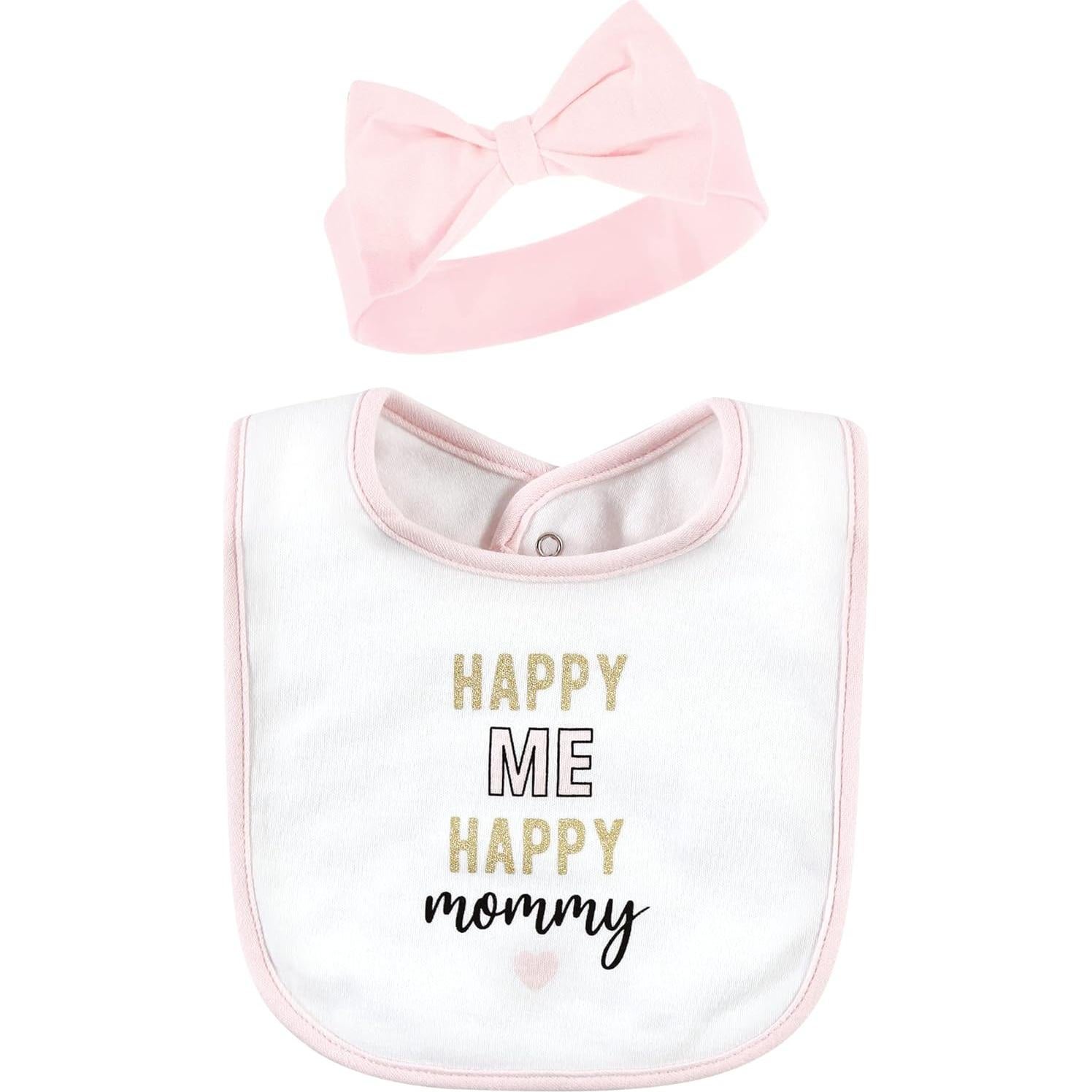 Babero de Algodón Unisex Hudson Baby + Diadema Leopardo