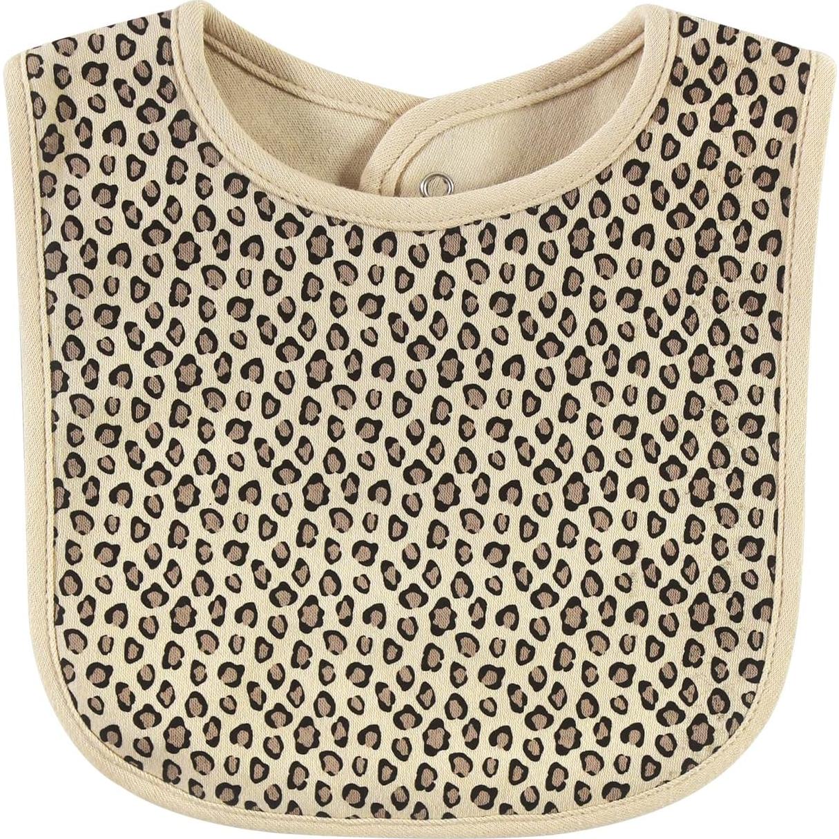 Babero de Algodón Unisex Hudson Baby + Diadema Leopardo