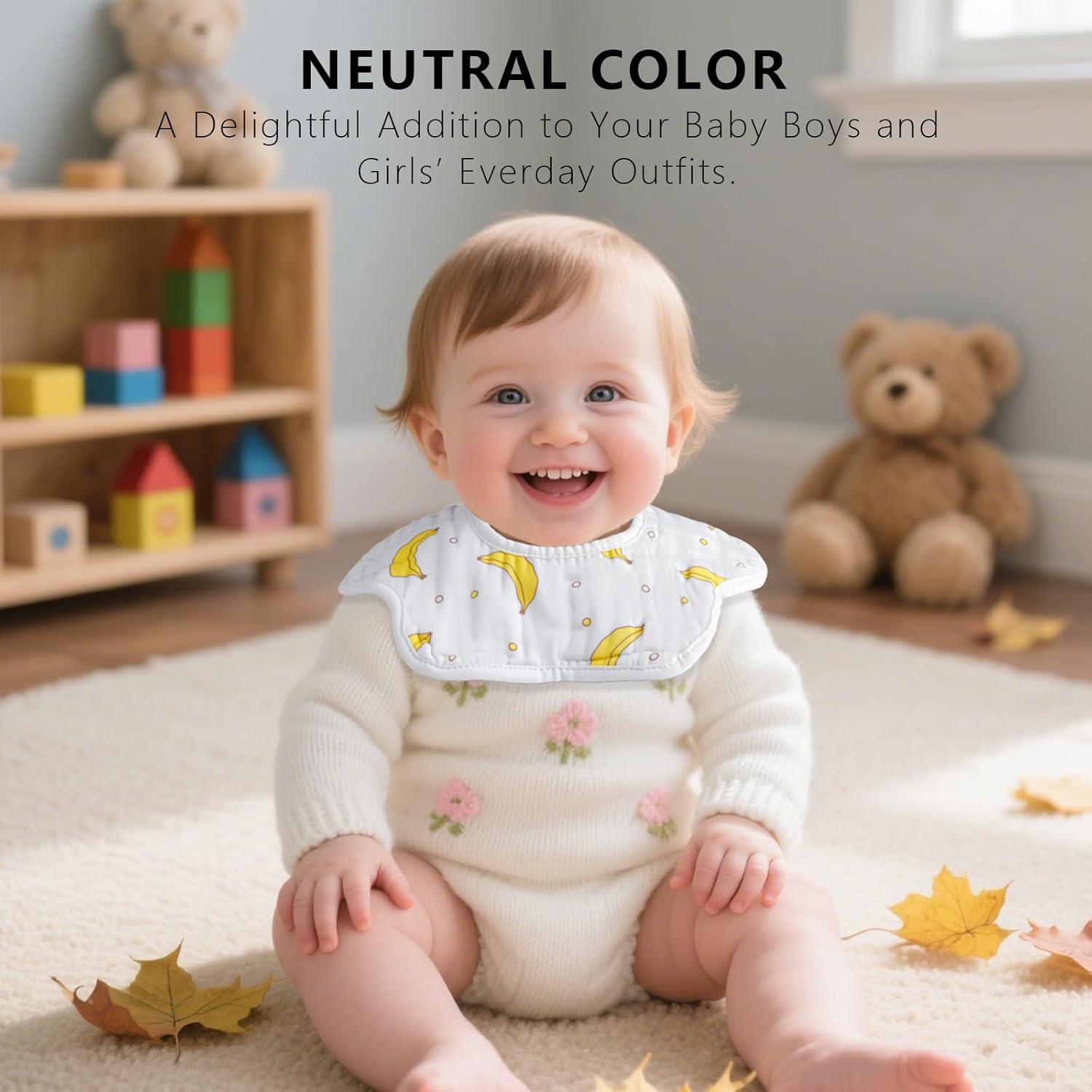 Paquete de 8 Baberos de Algodón Orgánico Ajustables Wiland