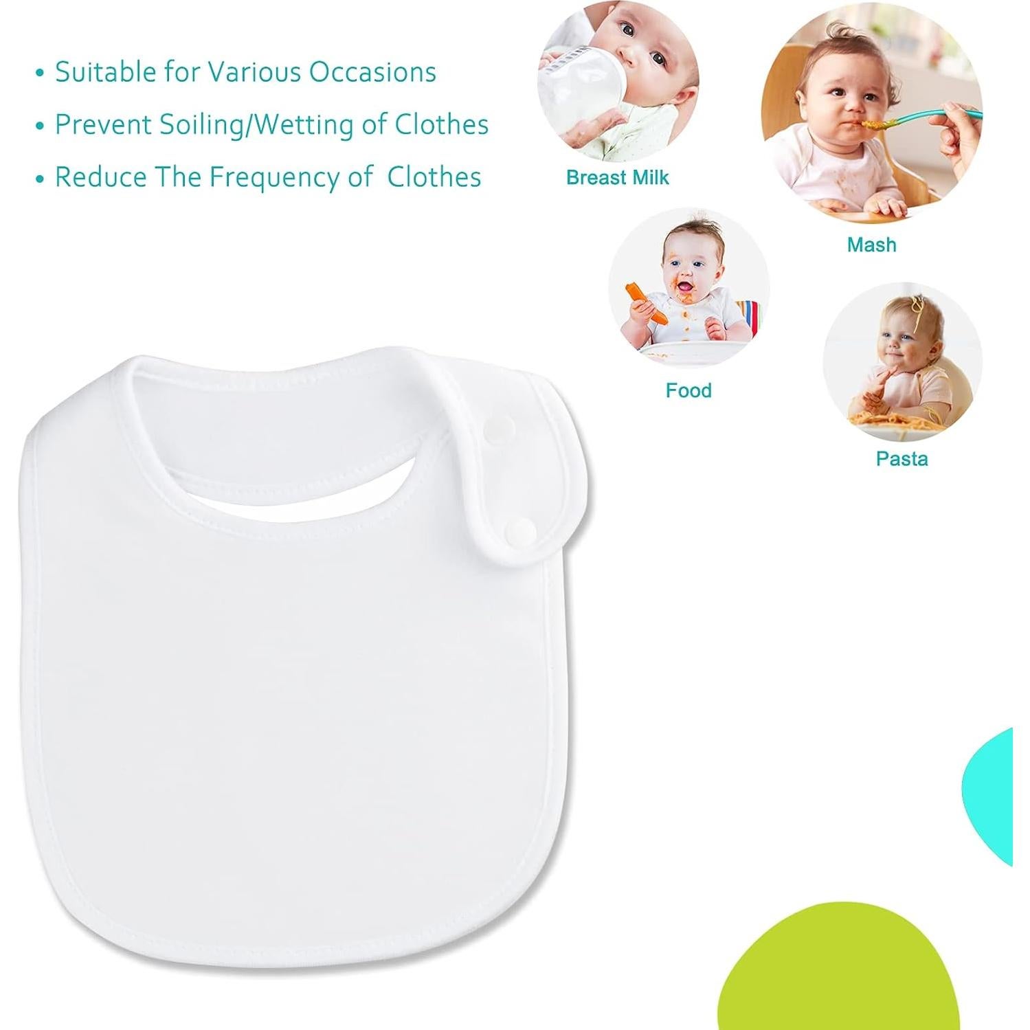 Conjunto de 12 Baberos de Banda Algodón Orgánico Benoxine