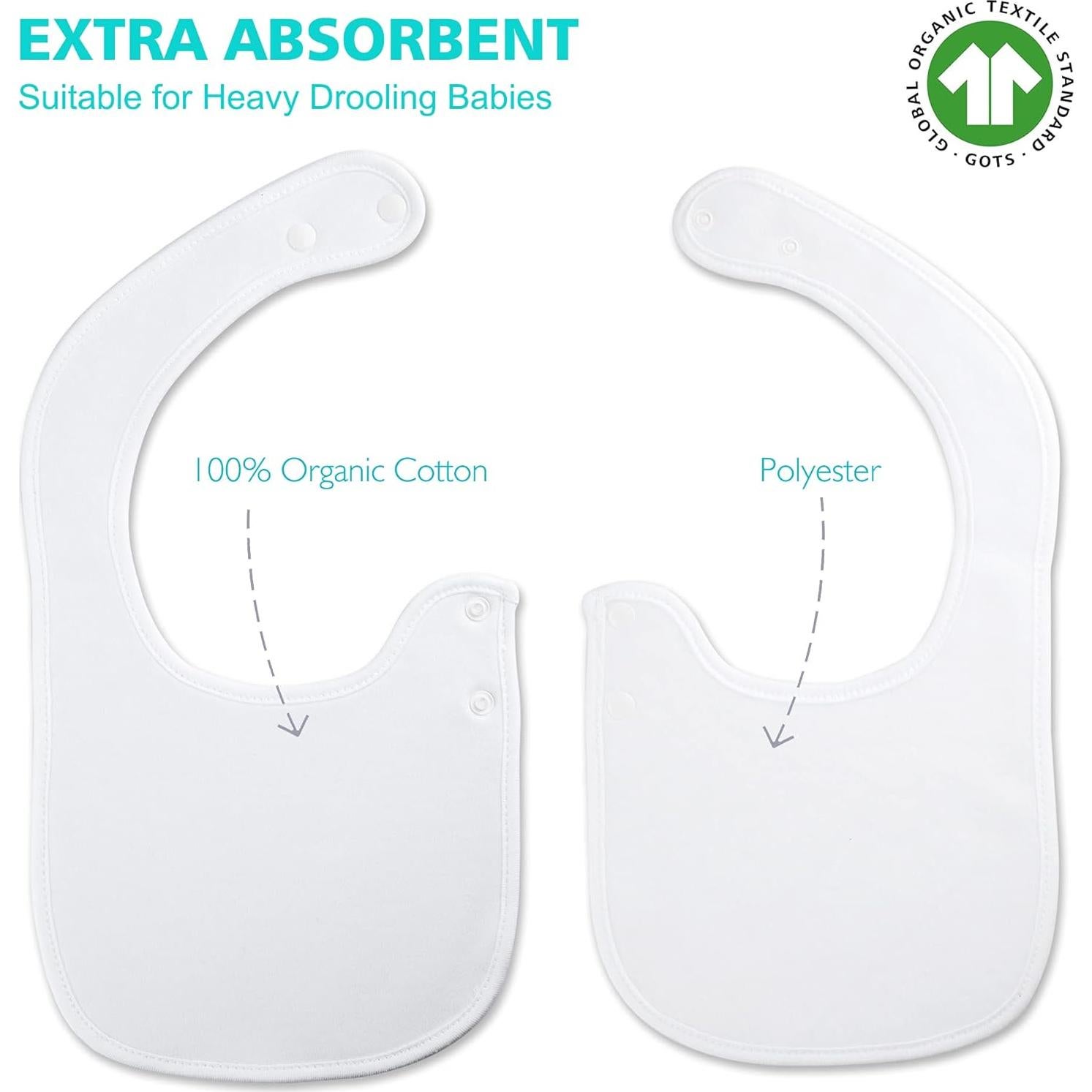 Conjunto de 12 Baberos de Banda Algodón Orgánico Benoxine