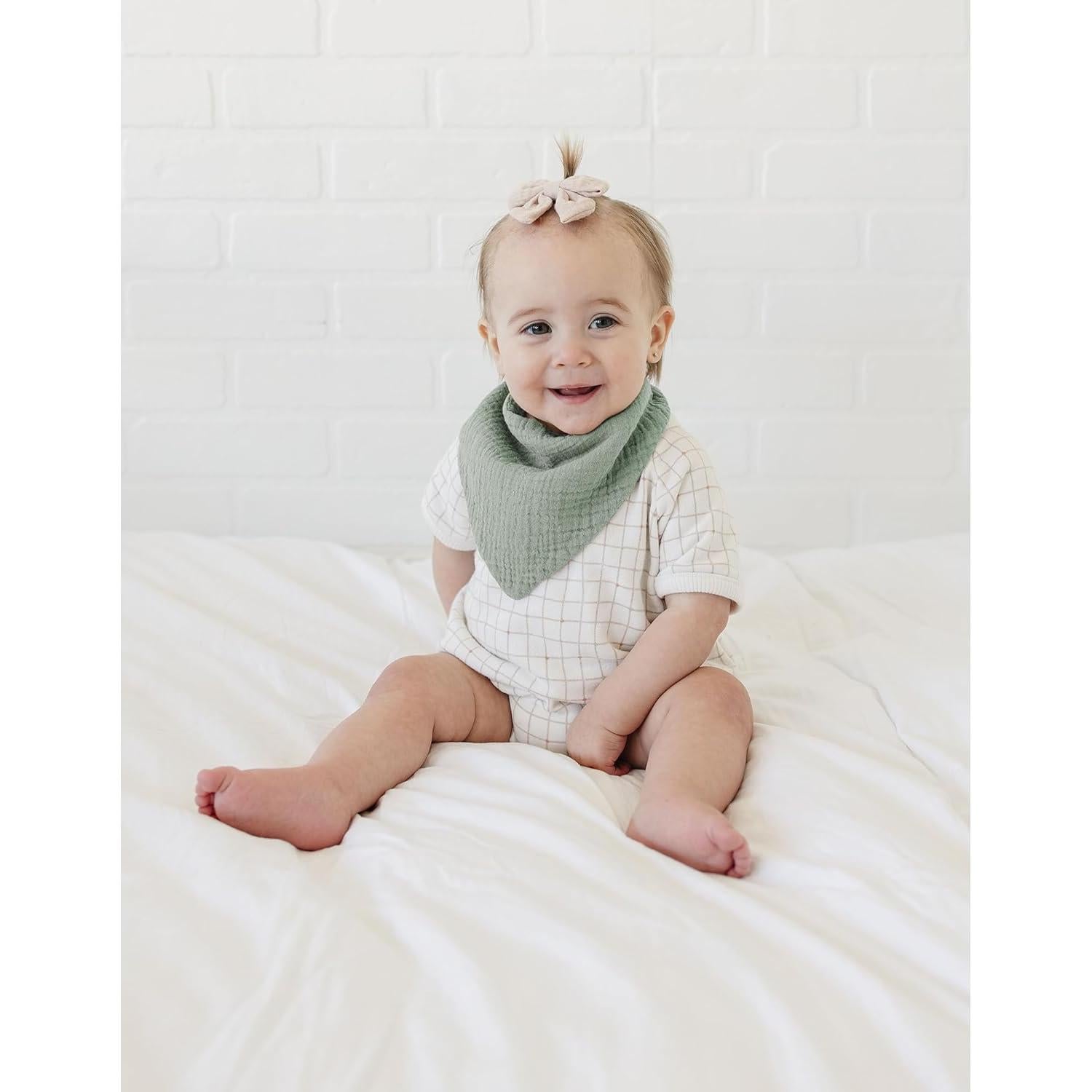 Set de 8 Baberos de Muselina MairMore 100% Algodón Ajustables