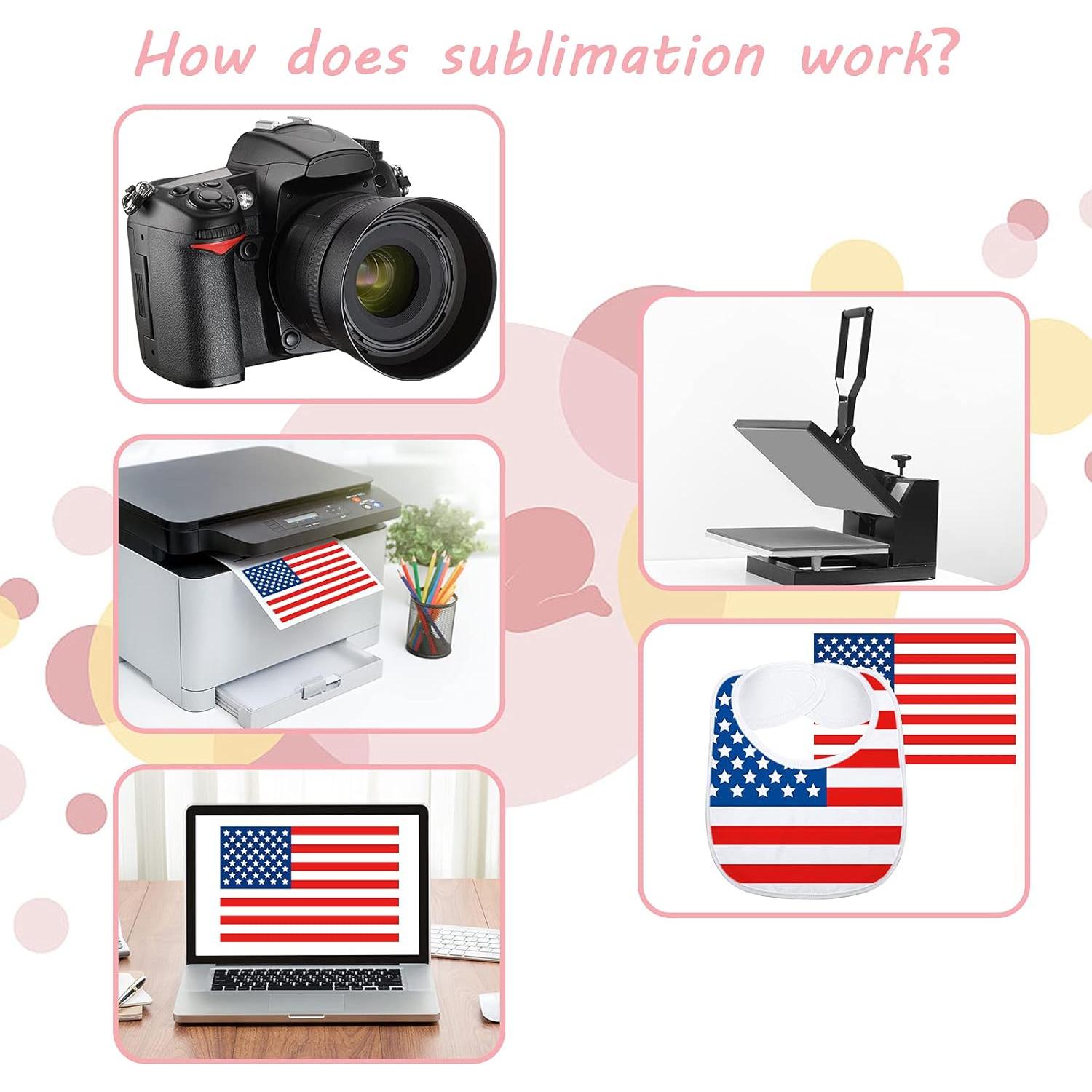 Baberos de Sublimación Geyoga 20 Piezas Lavables 37.1x23.9cm