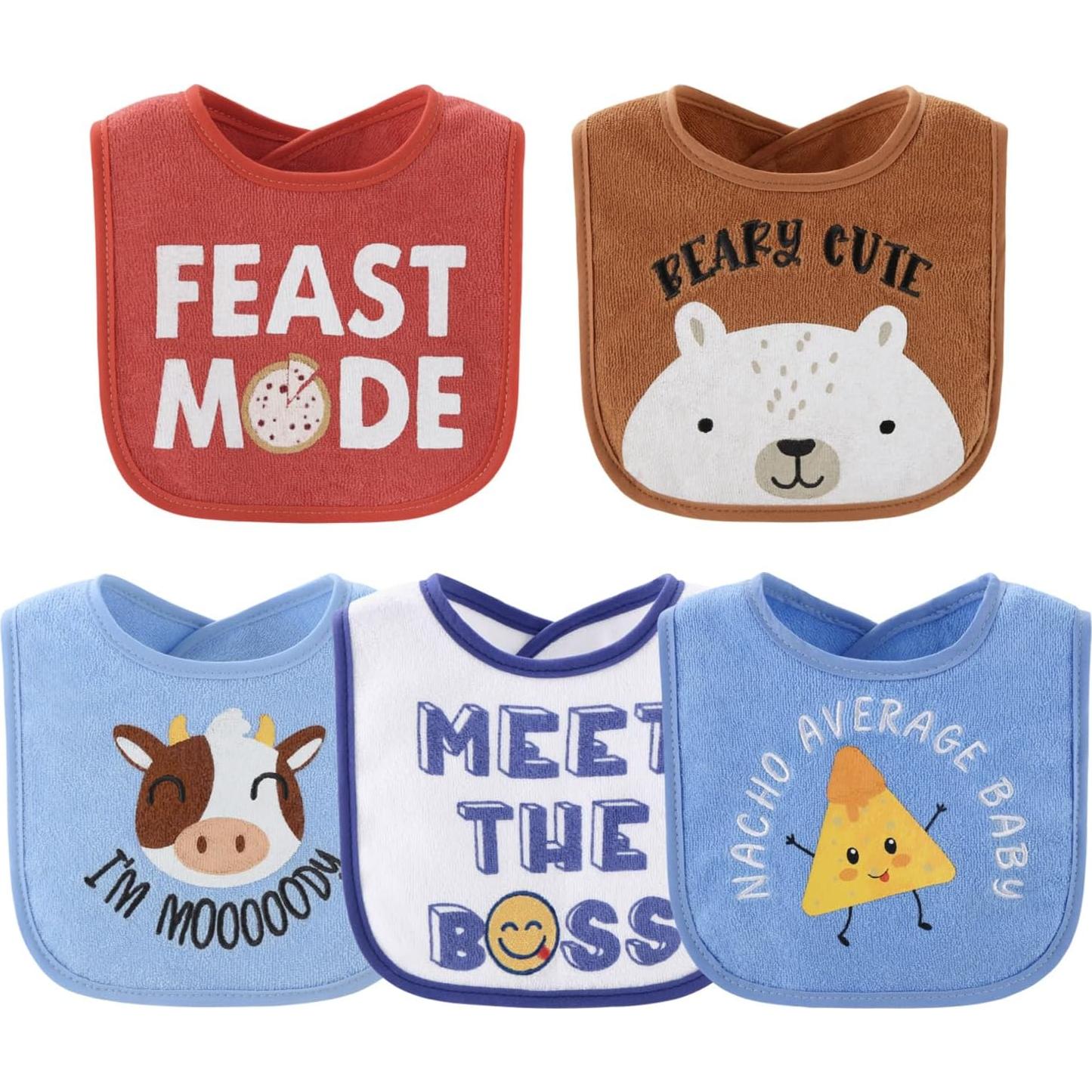 Conjunto de 10 Baberos de Terry The Peanutshell - 100% Algodón