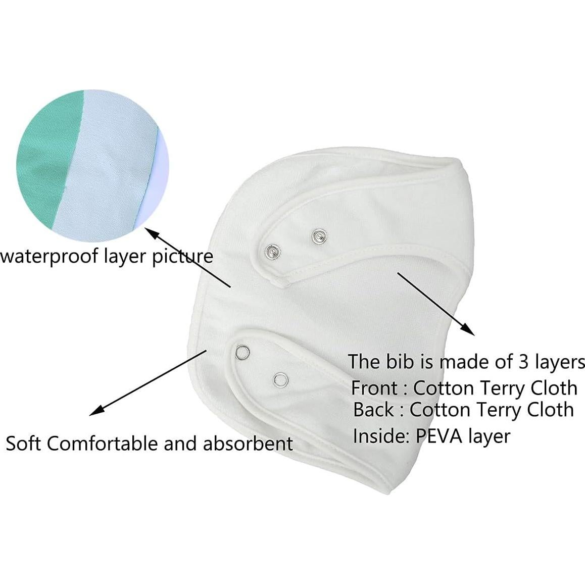 Baberos de tela impermeables Maiwa 7 unidades para bebés