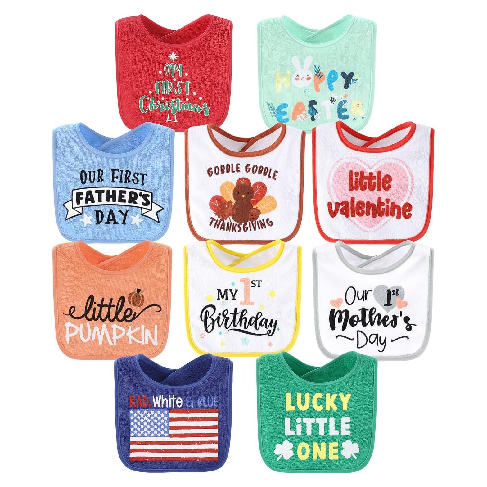 Conjunto de 10 Baberos de Toalla The Peanutshell - 100% Algodón