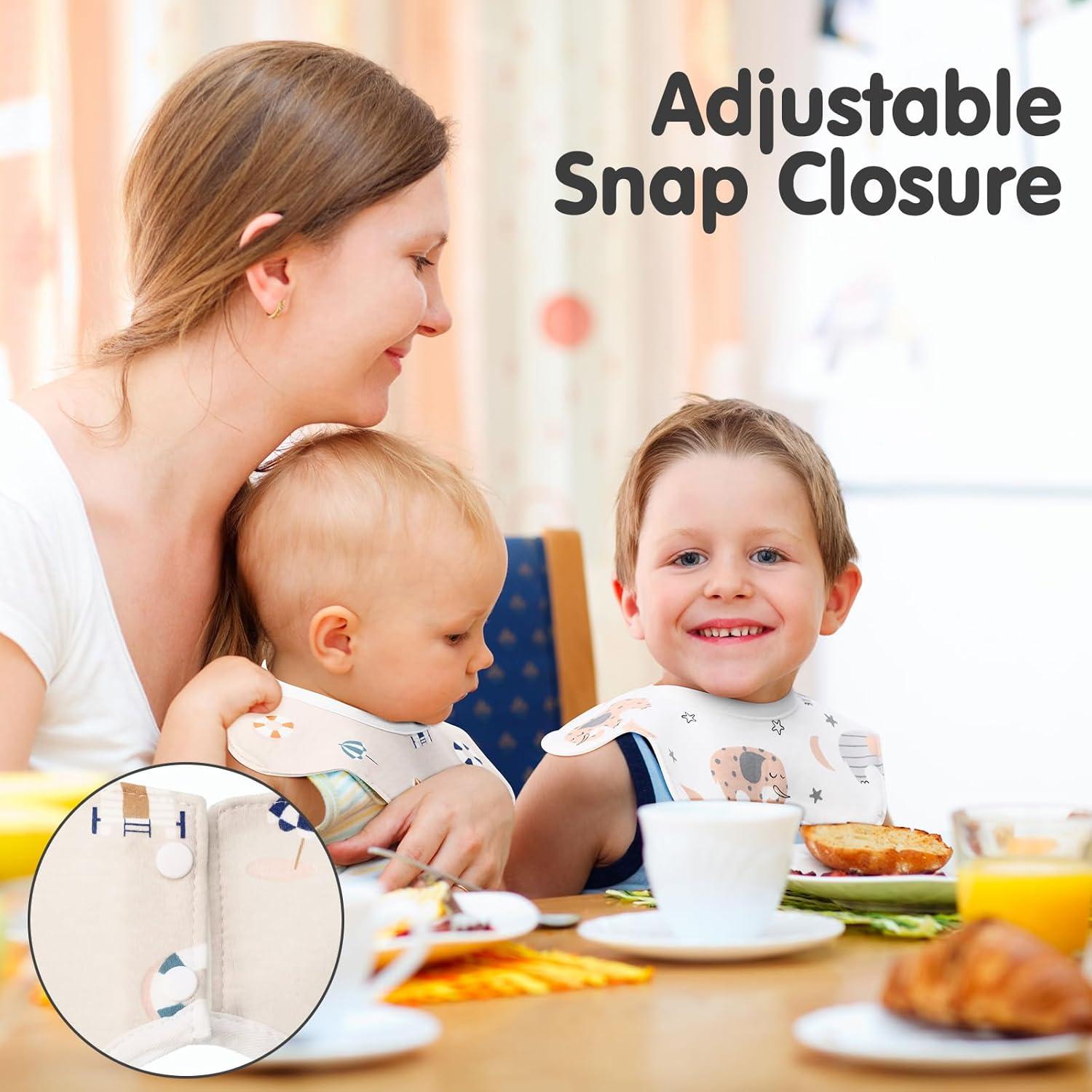 Baberos Impermeables JaGely 12 Piezas 360° Rotar Algodón Bebé