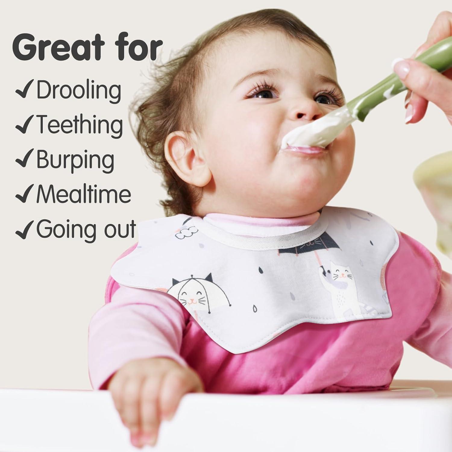 Baberos Impermeables JaGely 12 Piezas 360° Rotar Algodón Bebé