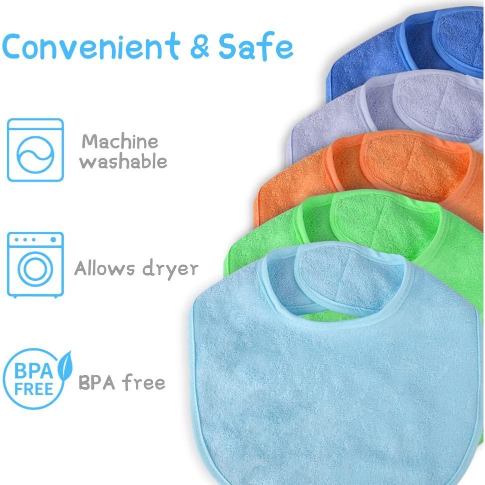 Set de 8 Baberos de Algodón Impermeables Vicloon para Bebés