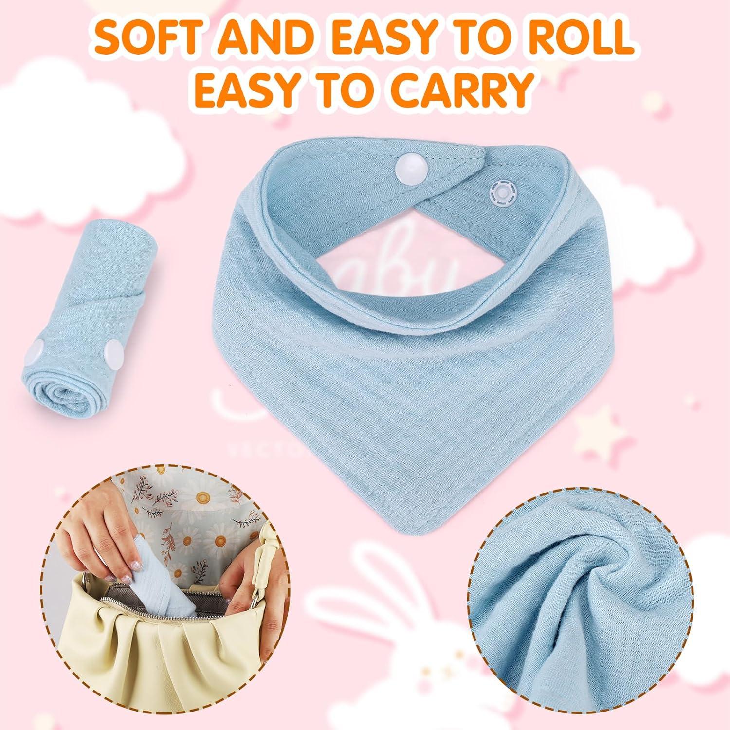 Baberos de Muselina 100% Algodón Accmor 10 Piezas Bebés