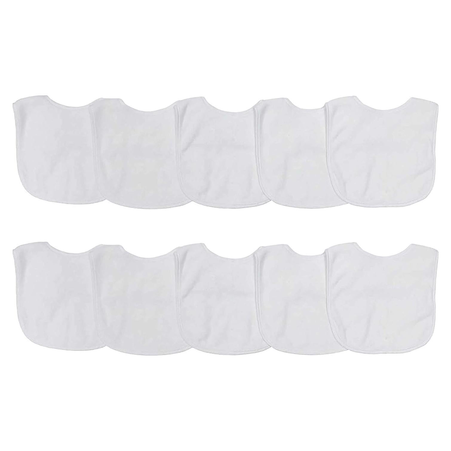 Juego de 10 Baberos de Felpa Neat Solutions - Blanco Unisex