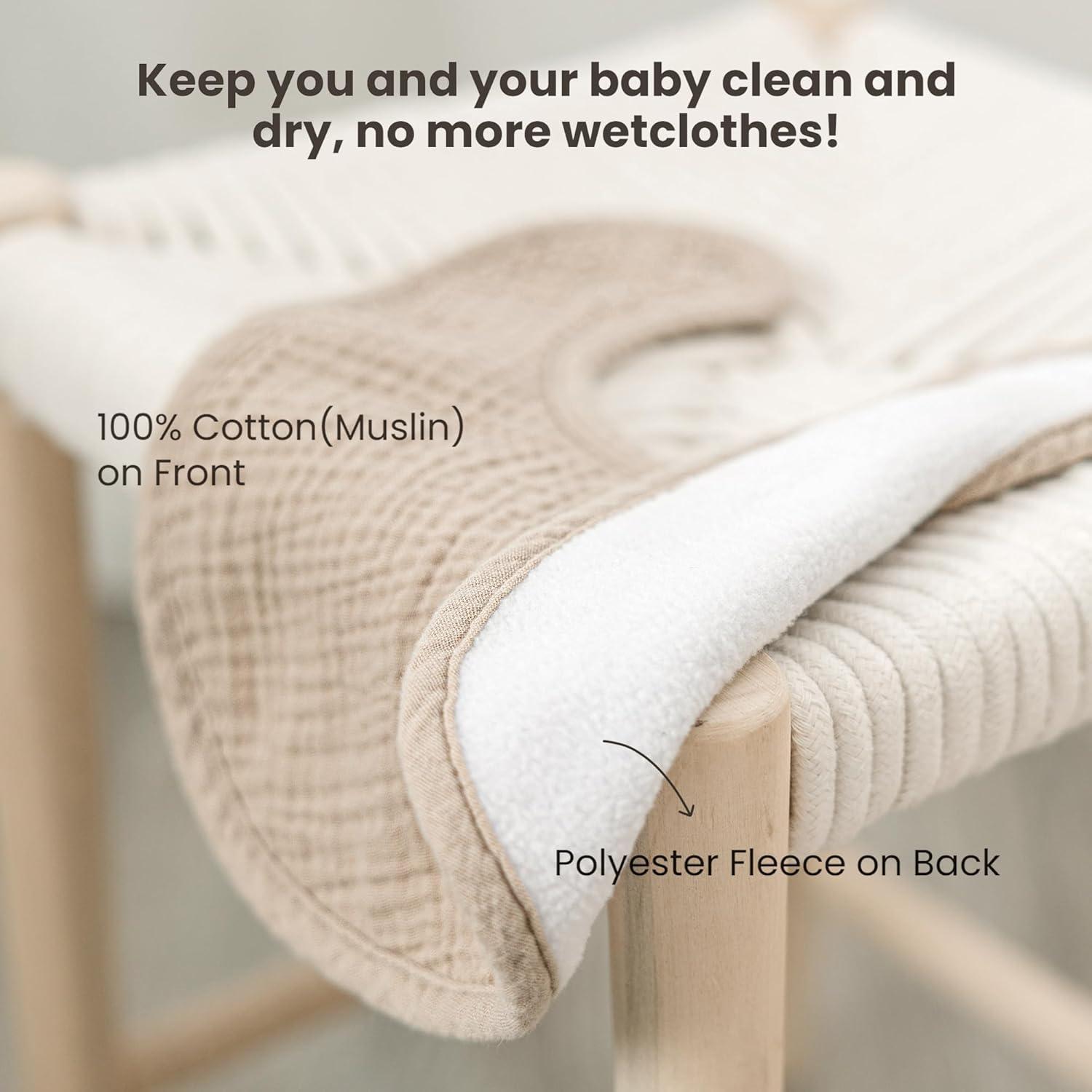 Konssy Paquete de 10 Baberos de Muselina para Bebés Unisex