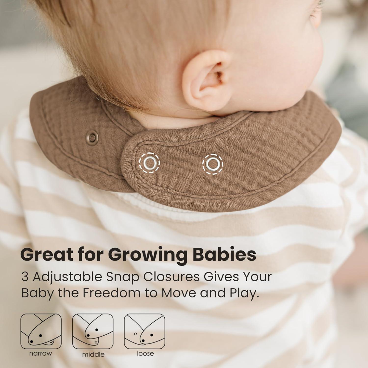 Konssy Paquete de 10 Baberos de Muselina para Bebés Unisex