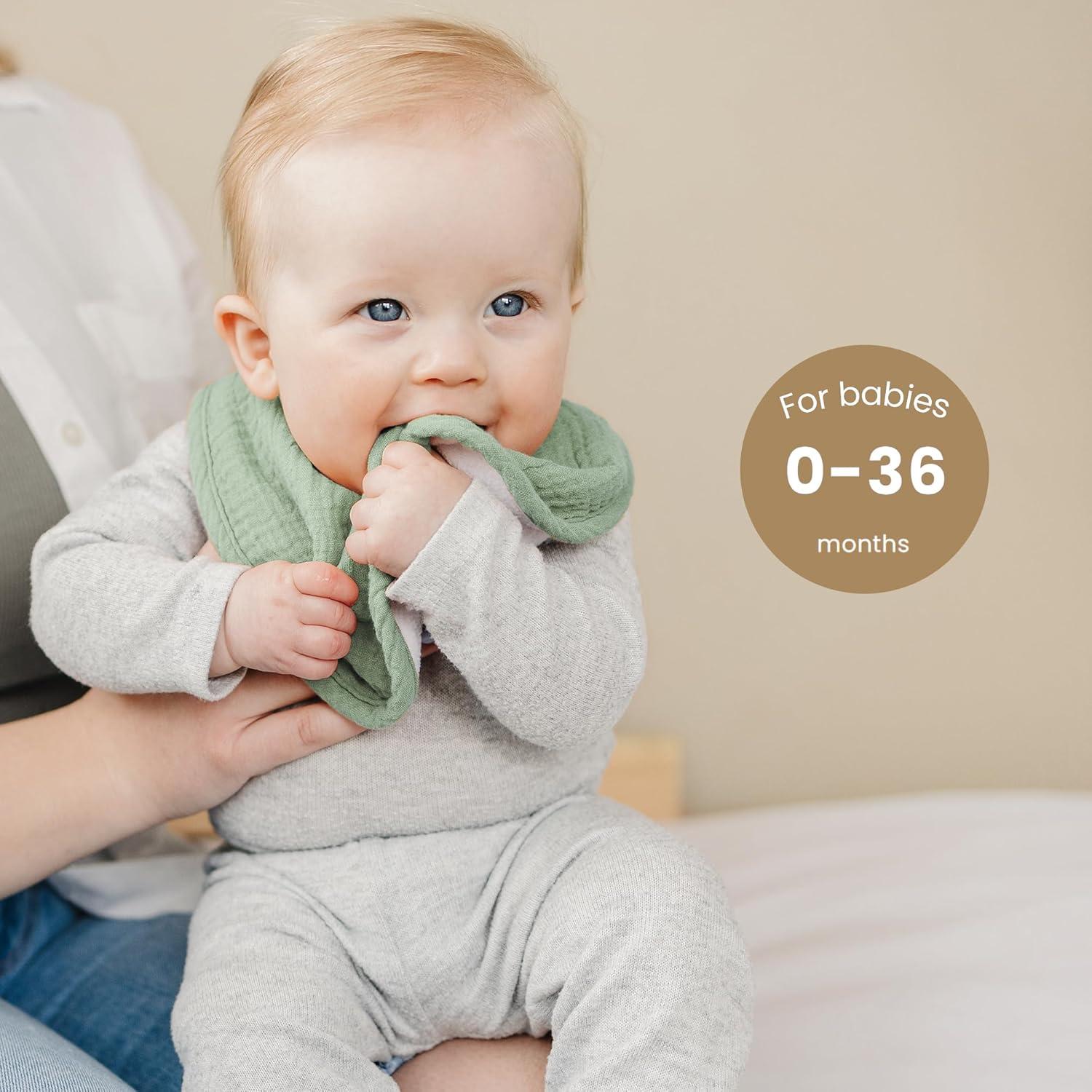 Konssy Paquete de 10 Baberos de Muselina para Bebés Unisex