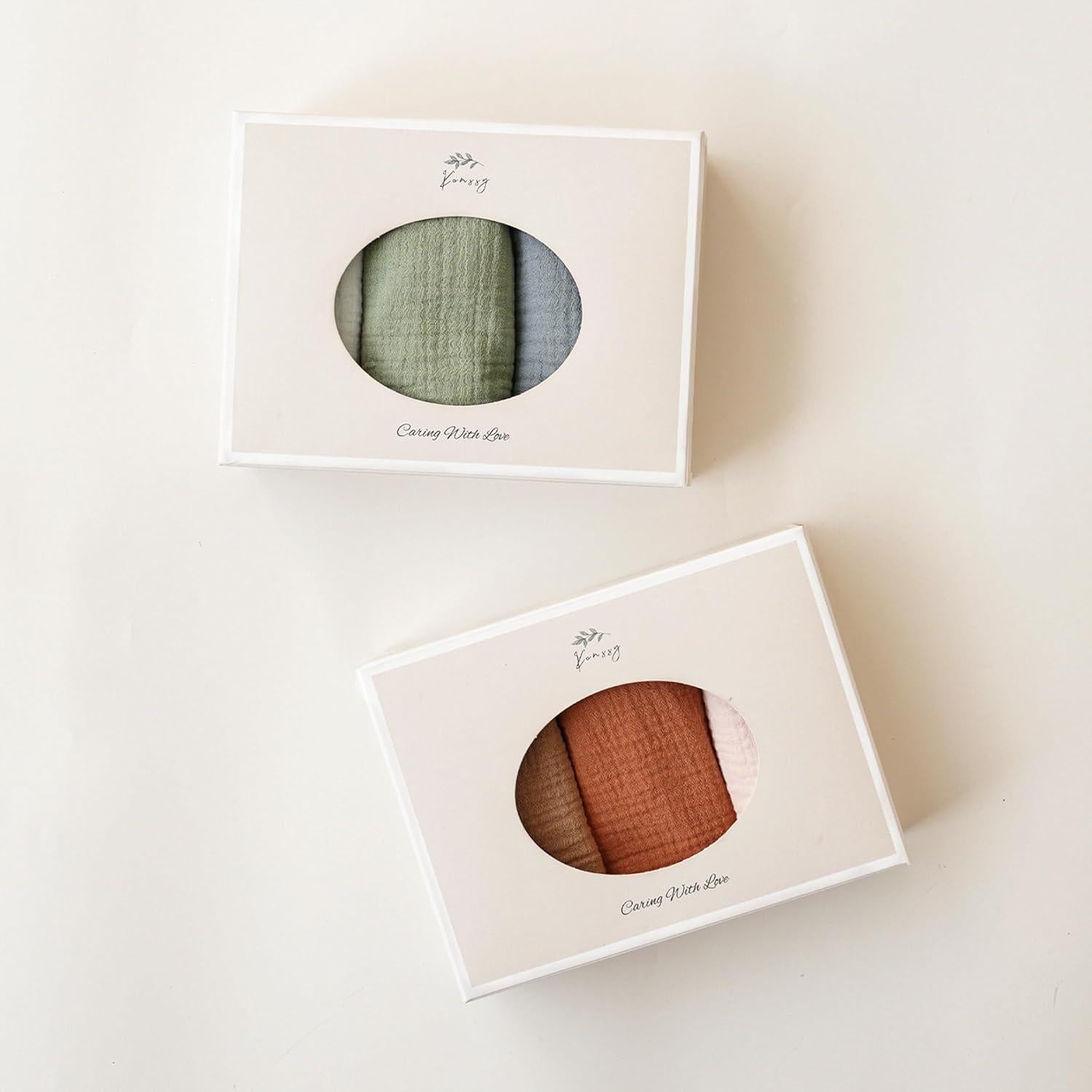 Konssy Paquete de 10 Baberos de Muselina para Bebés Unisex