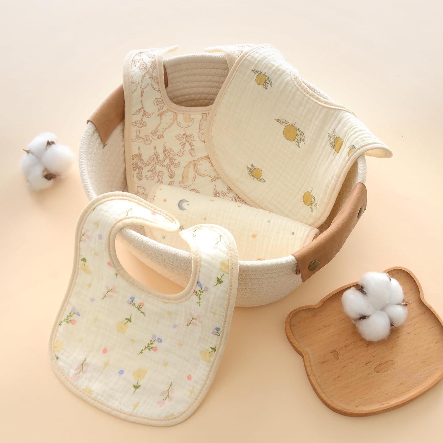 Baberos de Muselina MUKIN para Bebés - Algodón Ajustable, 10 Piezas