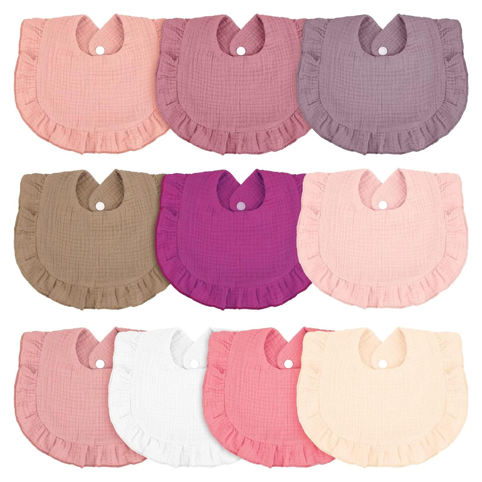 Baberos de Muselina Seematn 10 Pcs Algodón Unisex Retro