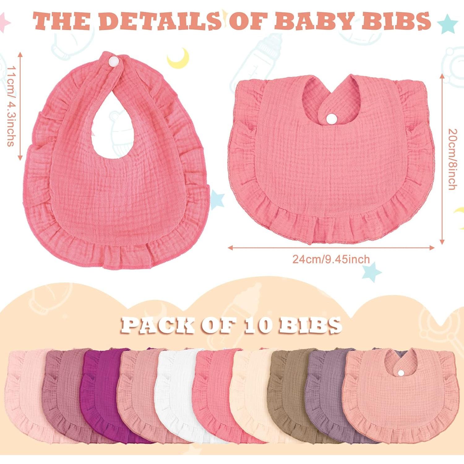 Baberos de Muselina Seematn 10 Pcs Algodón Unisex Retro