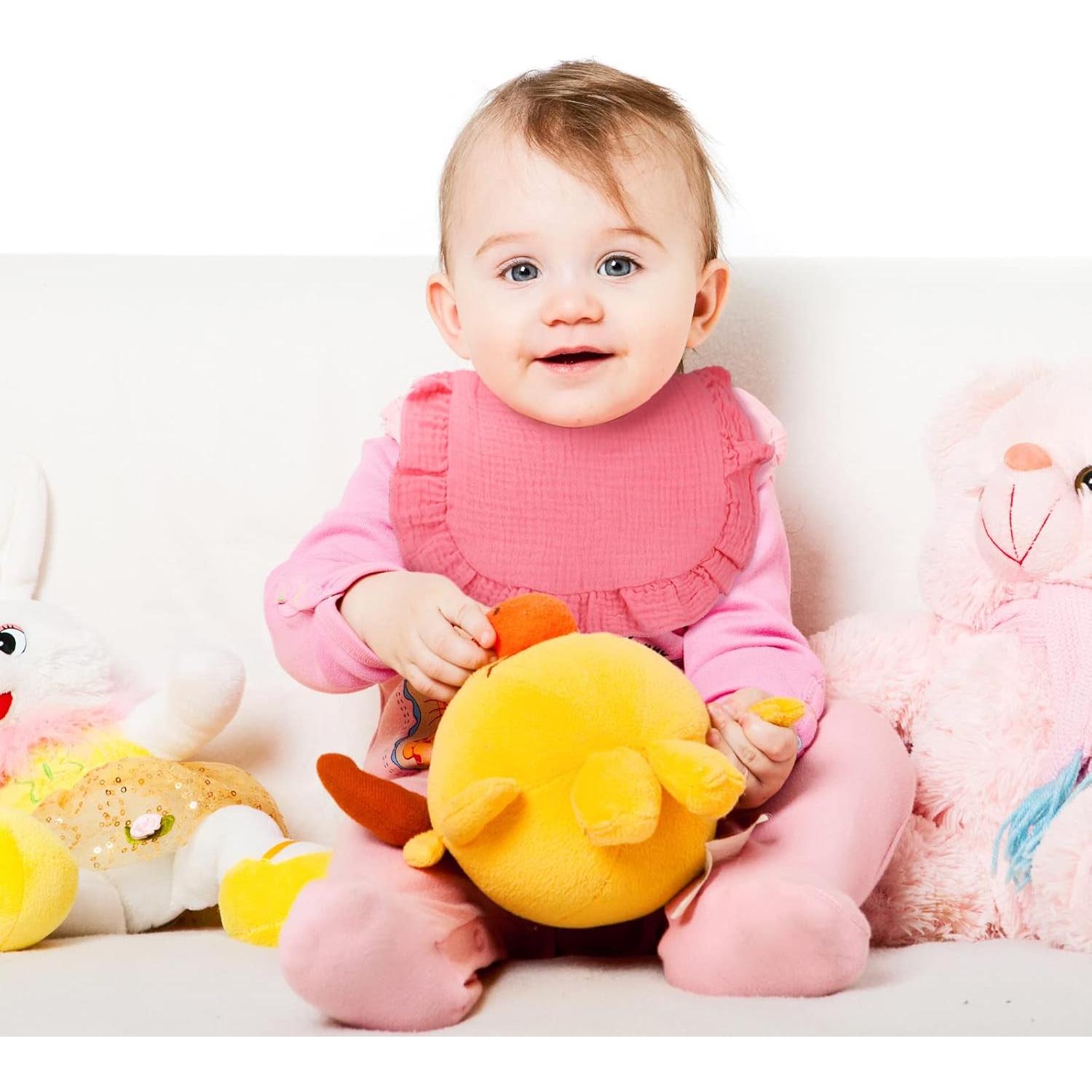 Baberos de Muselina Seematn 10 Pcs Algodón Unisex Retro