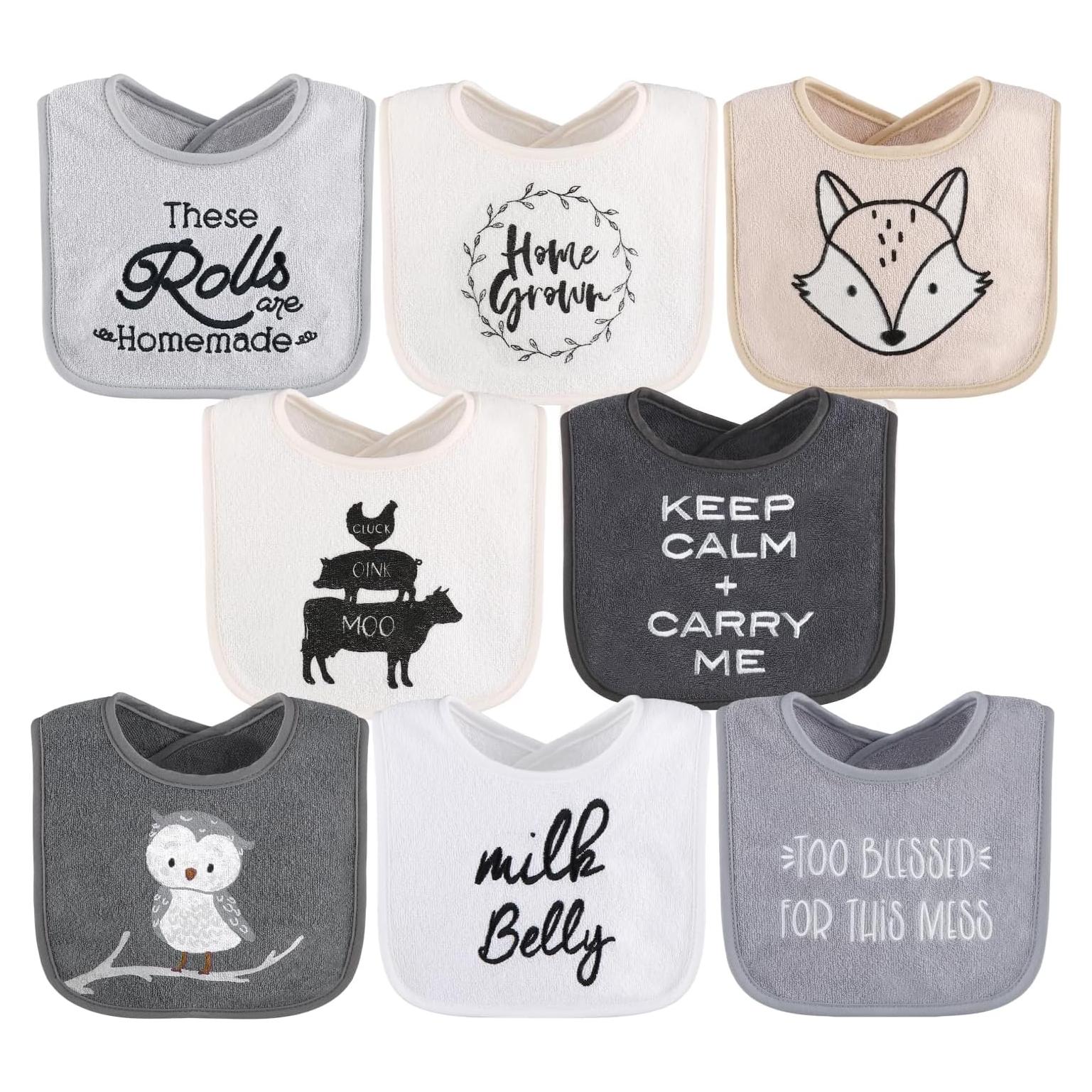 Conjunto de 8 Baberos de Terry The Peanutshell 100% Algodón