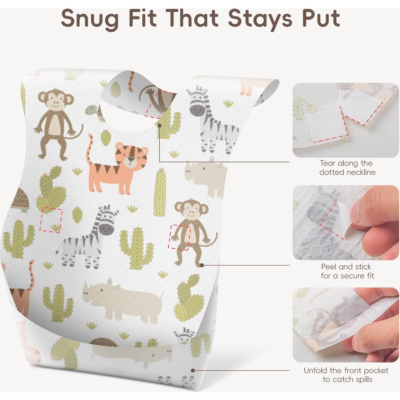 Baberos Desechables KIIS para Bebés - 20 Unidades Impermeables