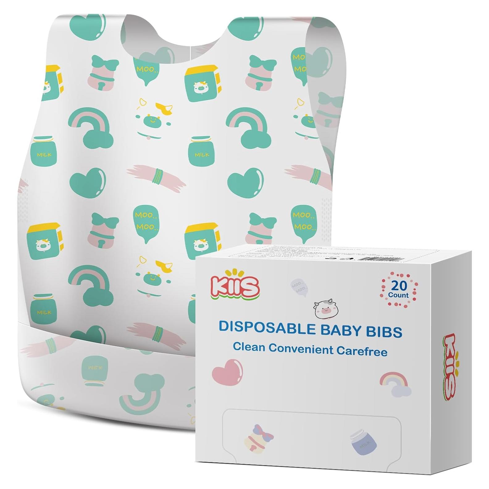 Baberos Desechables KIIS Smock Verde 20 Unidades para Bebés