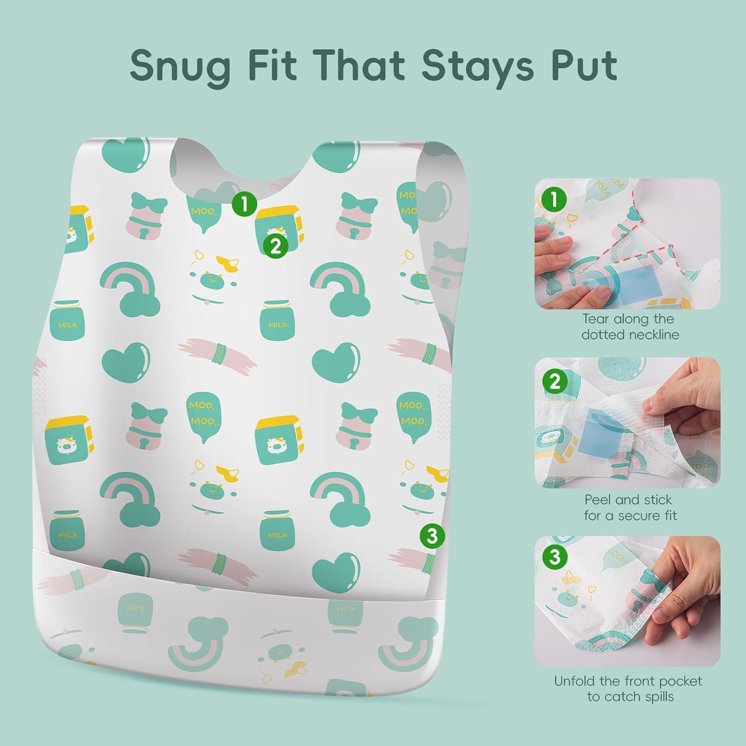 Baberos Desechables KIIS Smock Verde 20 Unidades para Bebés