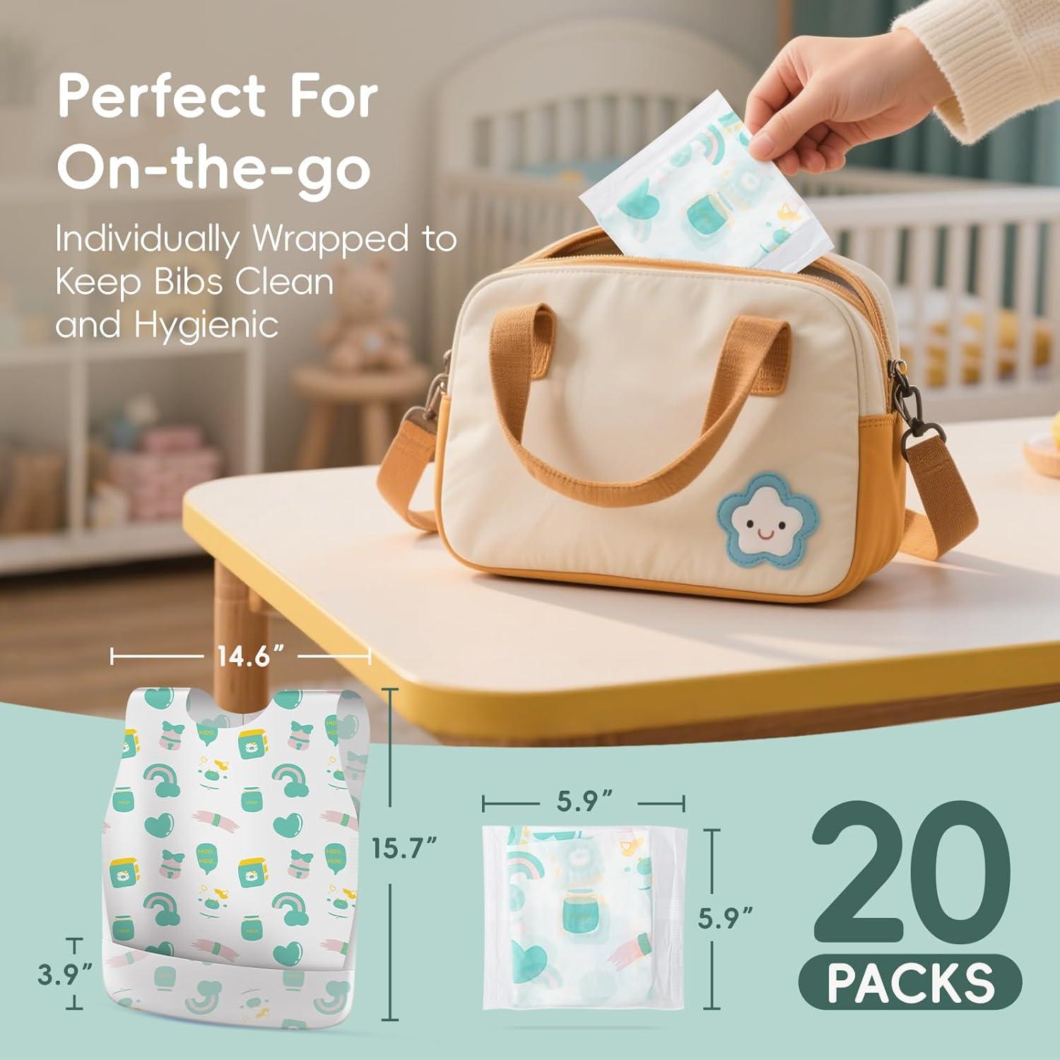 Baberos Desechables KIIS Smock Verde 20 Unidades para Bebés