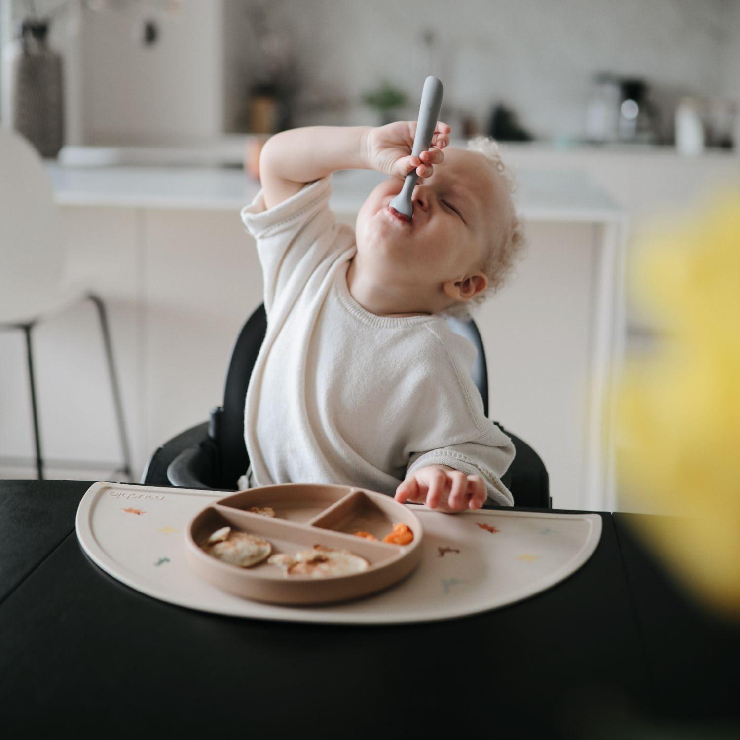 Cucharas de Silicona para Bebés Mushie - 2 Piezas Diente de León