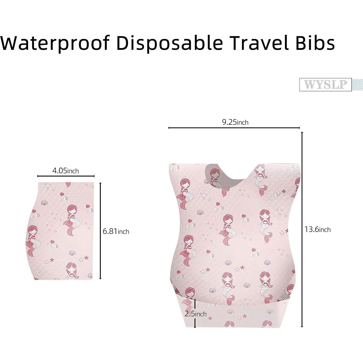 Baberos Desechables para Bebés Sirena 25pcs Impermeables