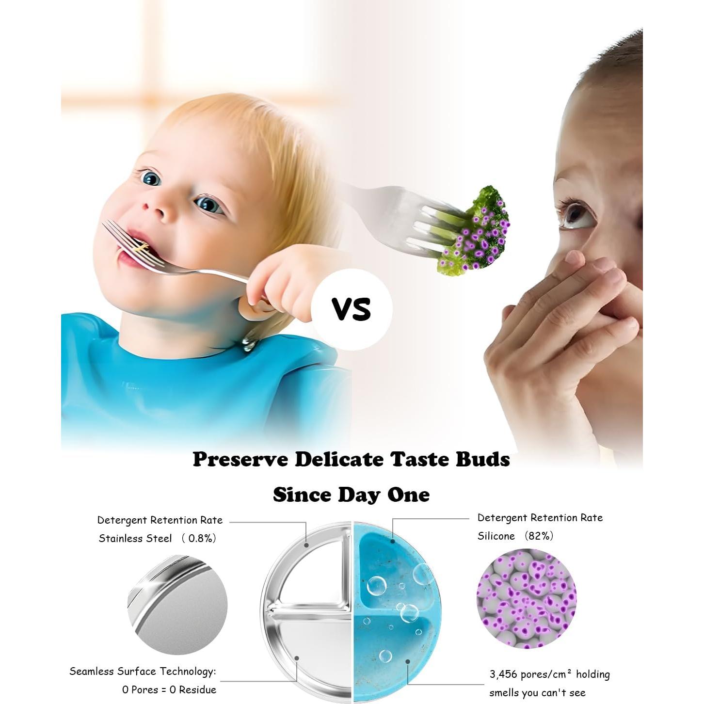 Platos Divididos de Acero Inoxidable Bakpoco 4 Paquetes 20.32 cm