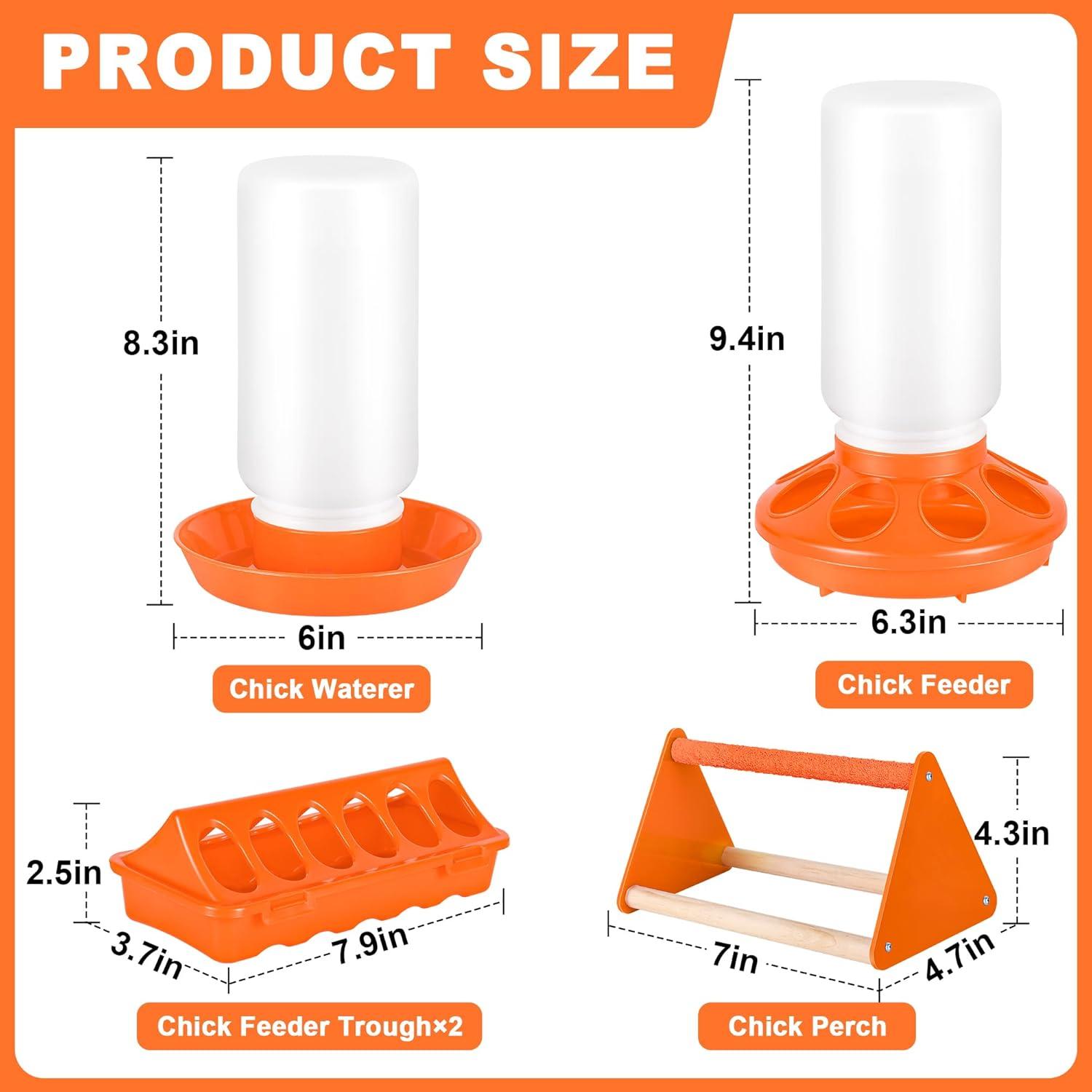 Conjunto Comedero y Bebedero Pollo POMINEL Naranja 0.45 kg