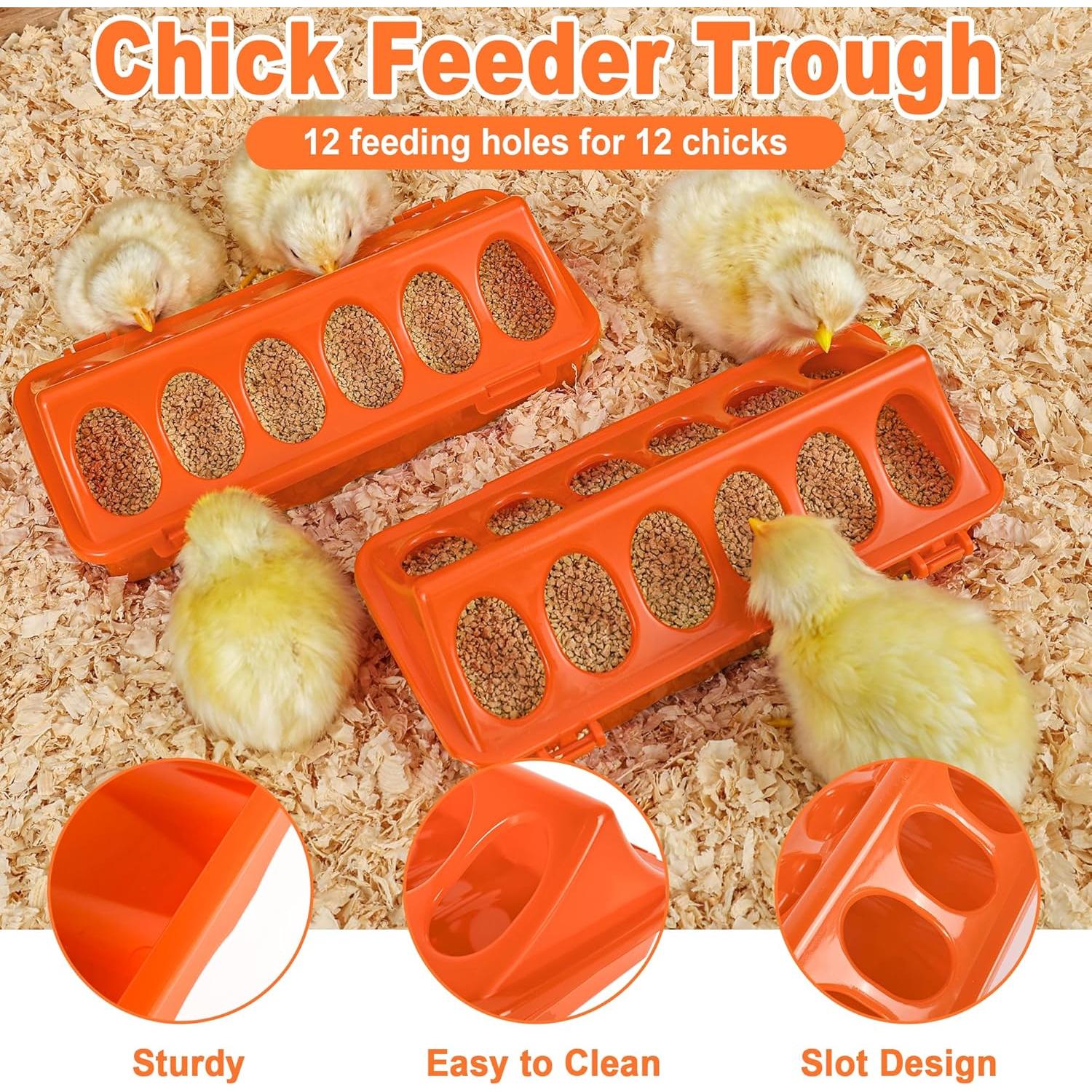 Conjunto Comedero y Bebedero Pollo POMINEL Naranja 0.45 kg