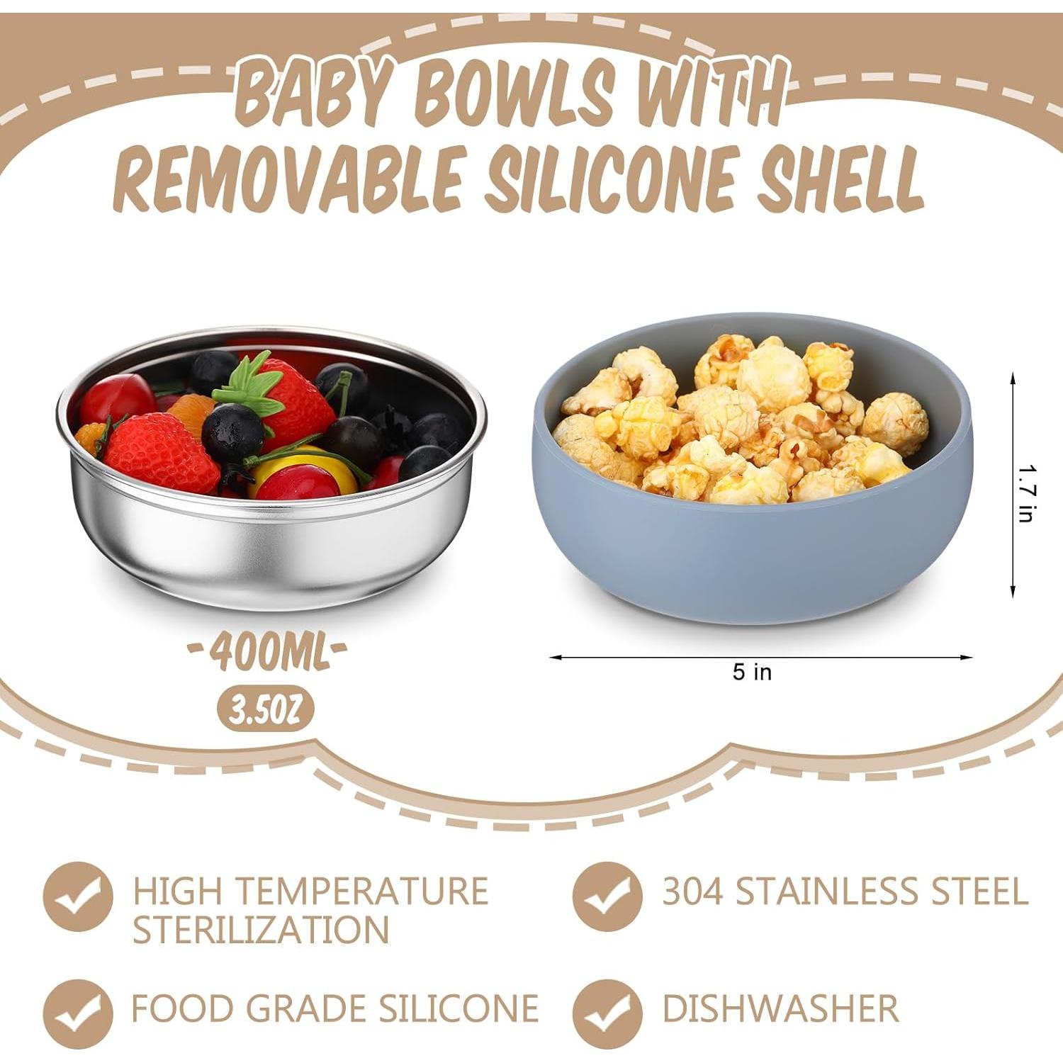 Set de Alimentación para Bebés Yinder 15 Piezas Silicona Acero Inoxidable