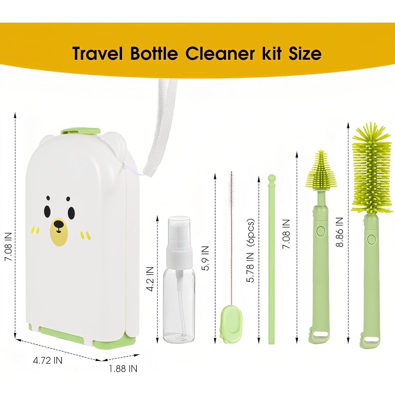 Juego de Cepillos para Biberones Lijroavy 7 en 1 Verde