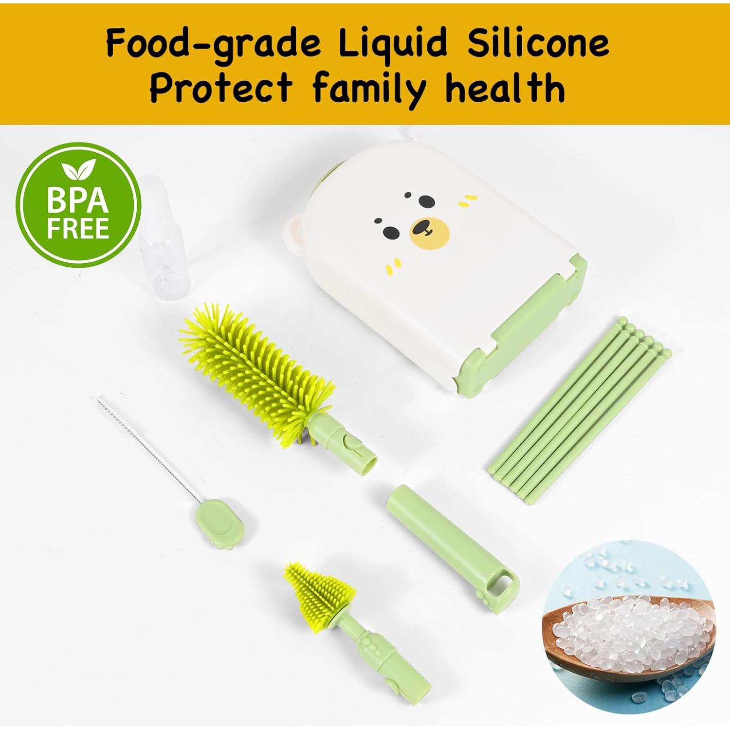 Juego de Cepillos para Biberones Lijroavy 7 en 1 Verde