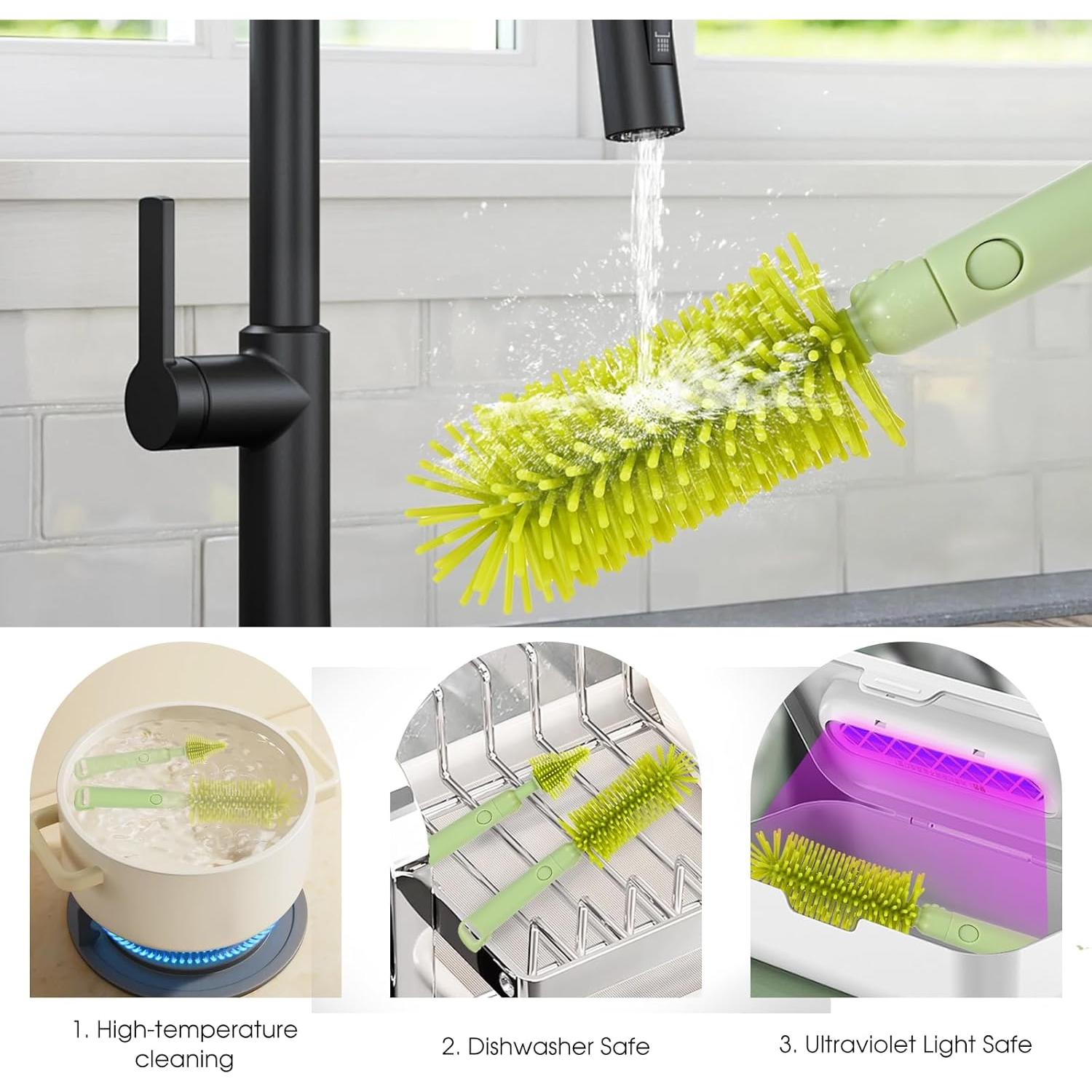 Juego de Cepillos para Biberones Lijroavy 7 en 1 Verde