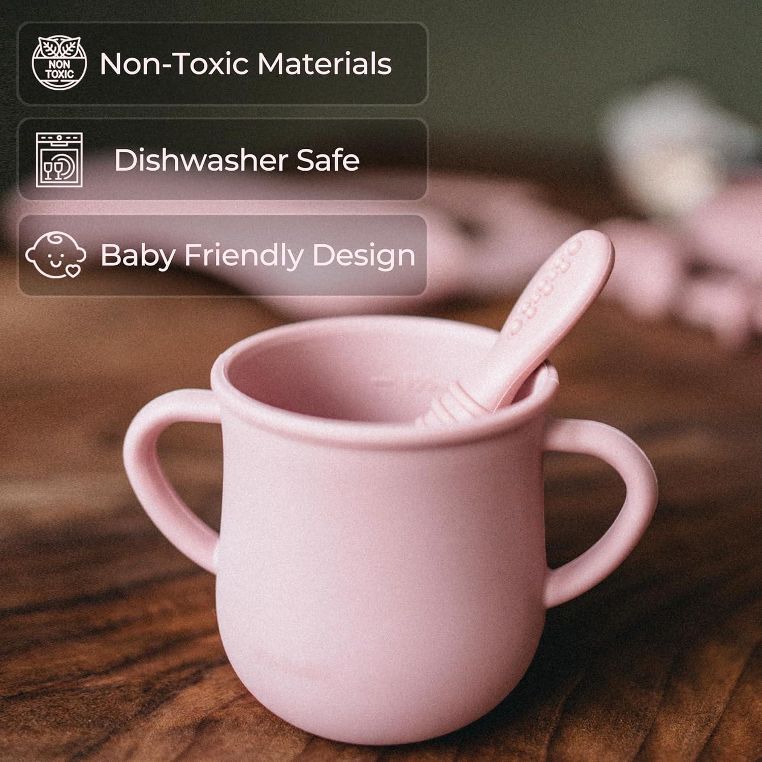 Juego de Alimentación para Bebés Bumble Bowl Rosa 6-12 Meses