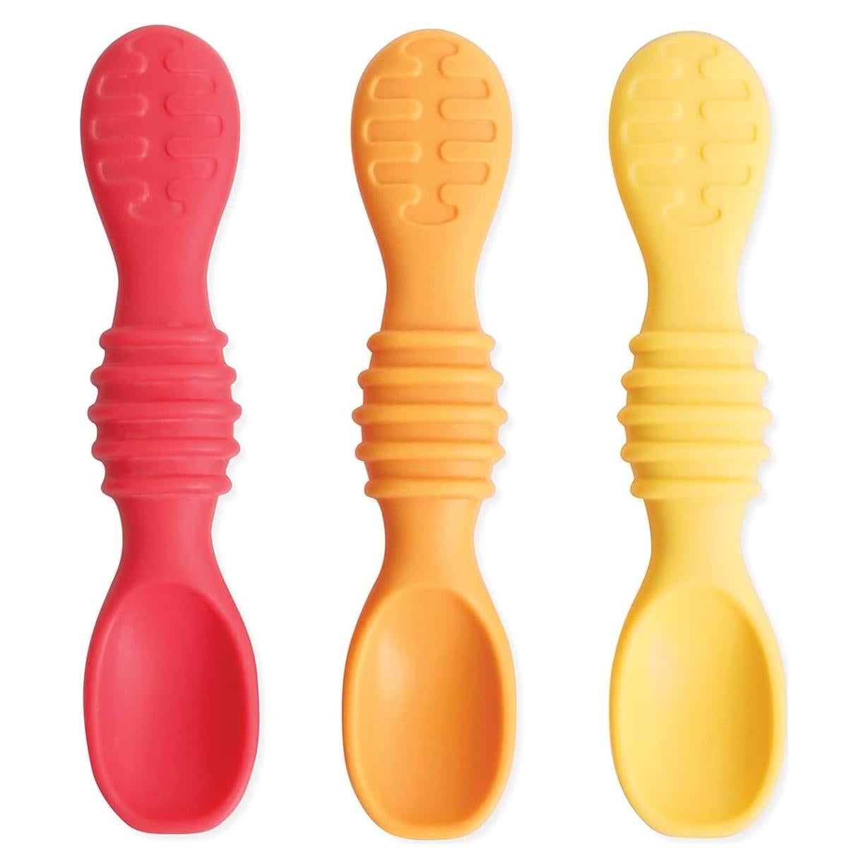 Juego de Cucharas de Silicona Bumkins para Bebés 3 Piezas