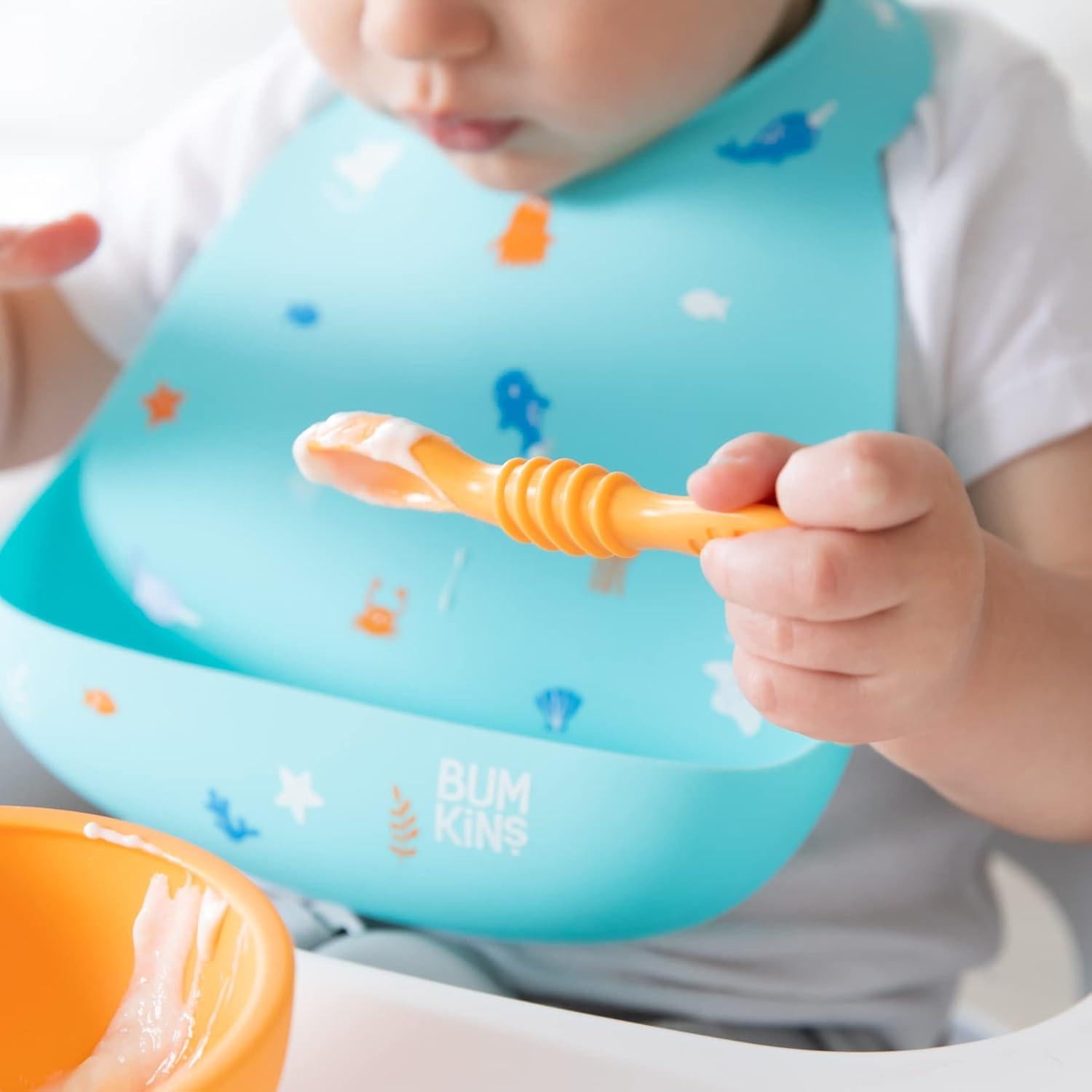 Juego de Cucharas de Silicona Bumkins para Bebés 3 Piezas