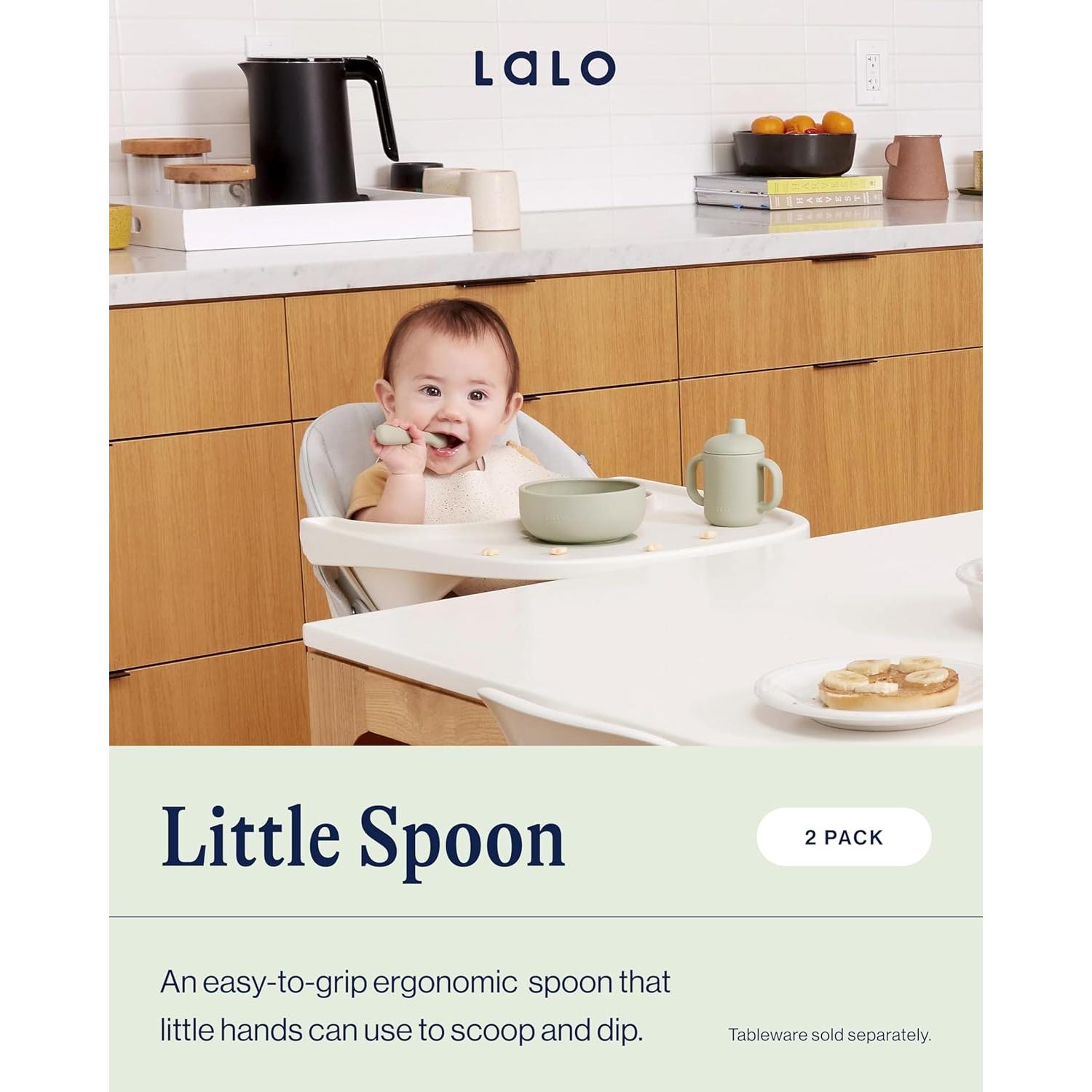 Juego de 2 cucharas pequeñas Lalo de silicona para bebés - Avena
