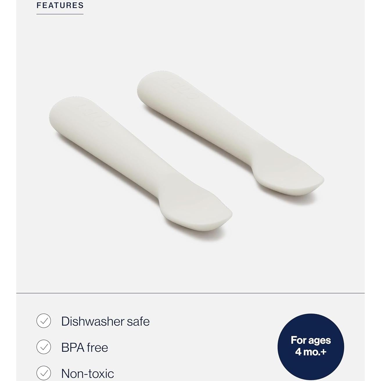 Juego de 2 cucharas pequeñas Lalo de silicona para bebés - Avena