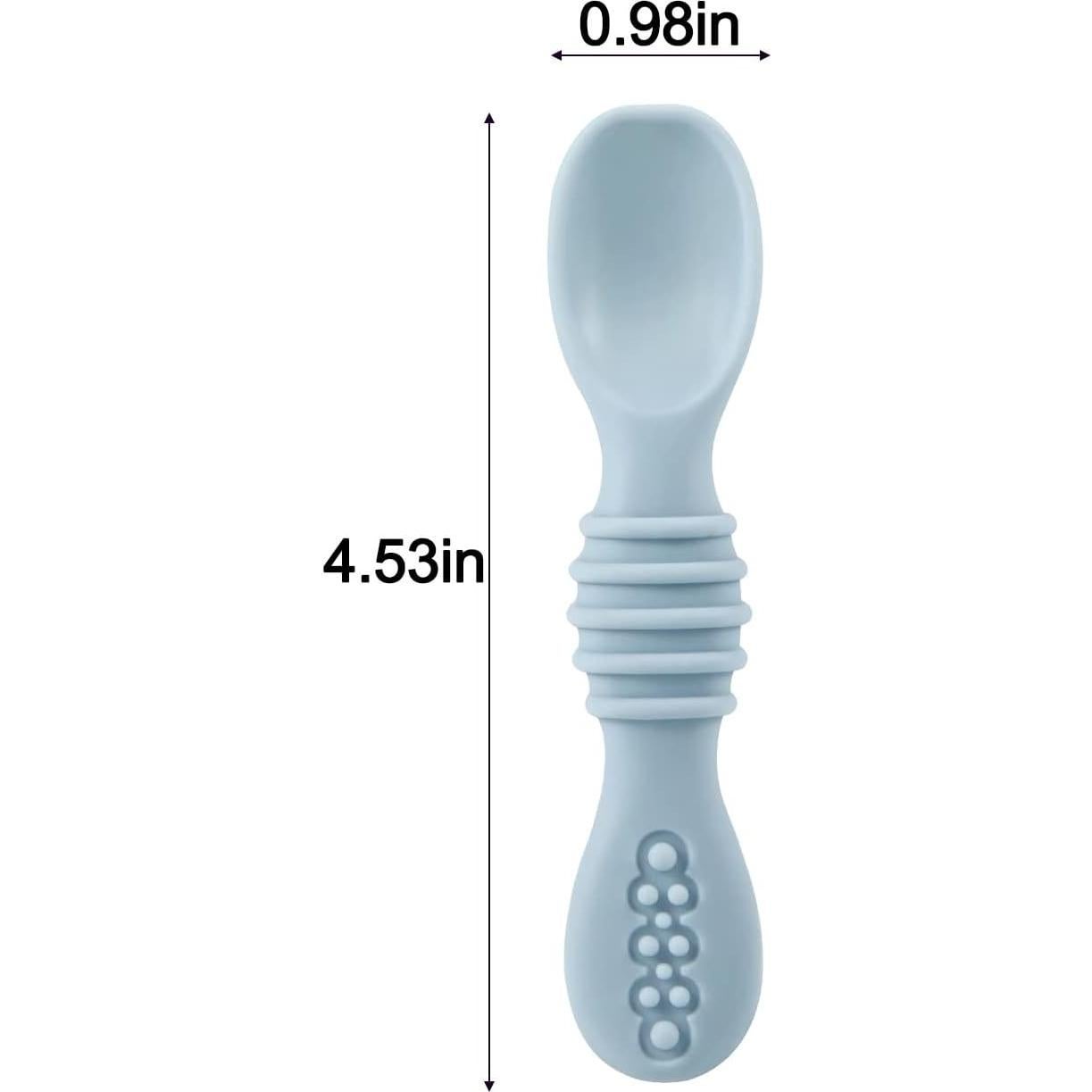 Set de 7 Cucharas de Silicona para Bebés PandaEar - Seguras y Ergonómicas