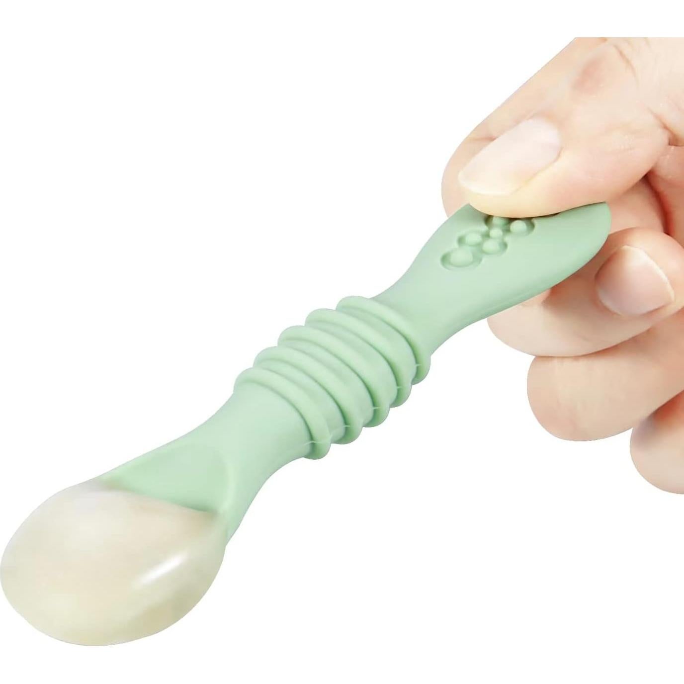 Set de 7 Cucharas de Silicona para Bebés PandaEar - Seguras y Ergonómicas